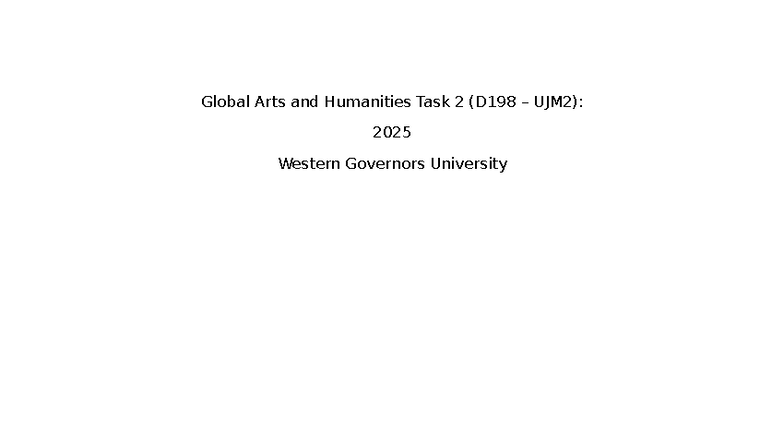 Global Arts and Humanities Task 2 (D198 UJM2): Analysis of Goya's Works ...