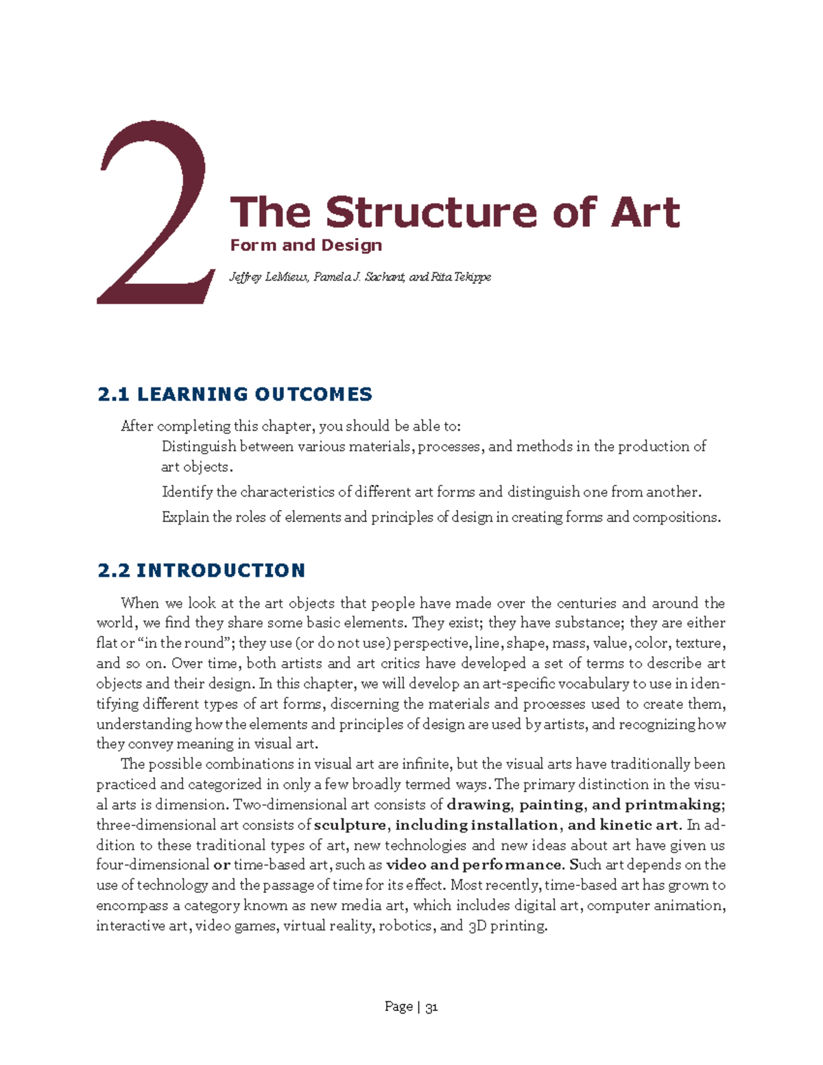 Introduction to Art: Chapter 2 - The Structure of Art (ART101) - Studocu