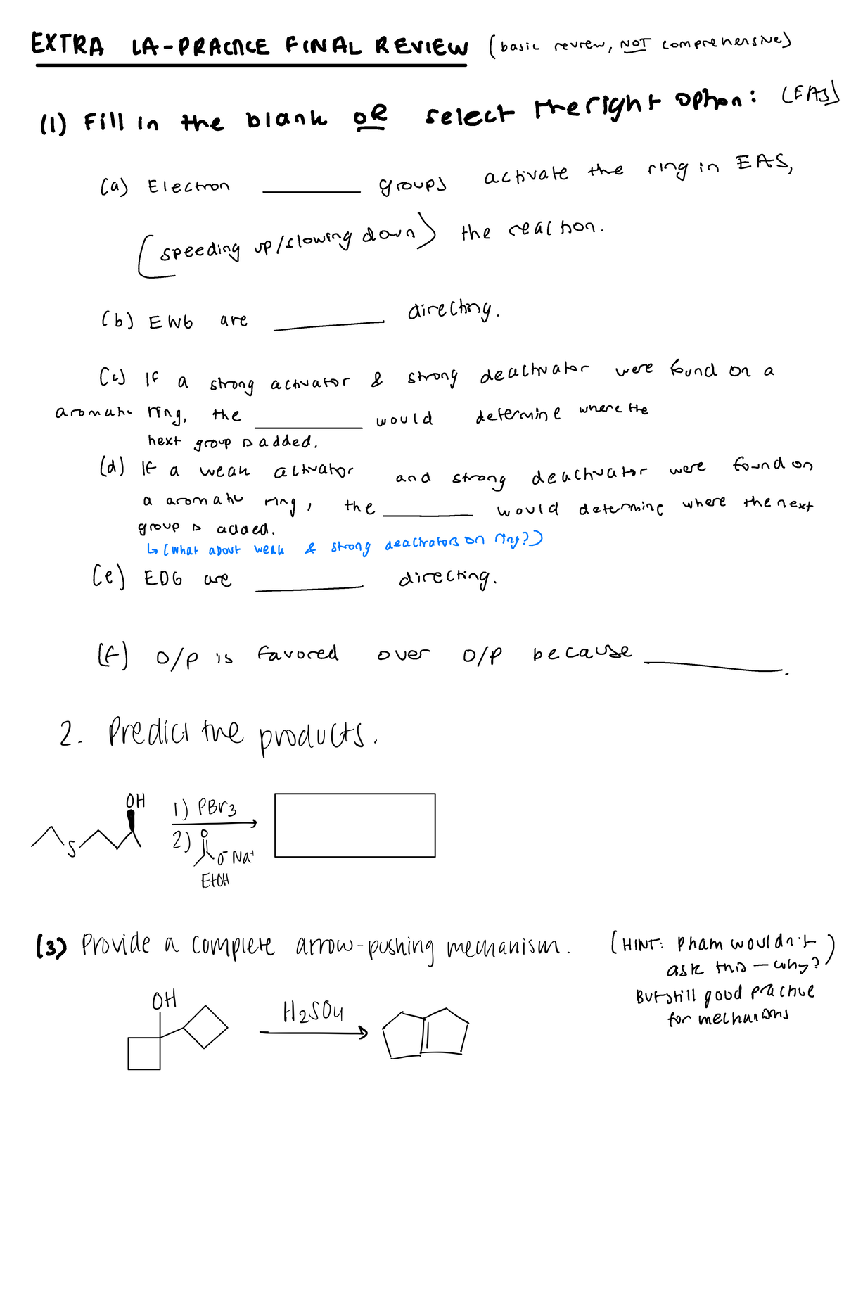 Extra LA Practice - EXTRA LA-PRACTICE FINAL REVIEW (basic rever , Not ...