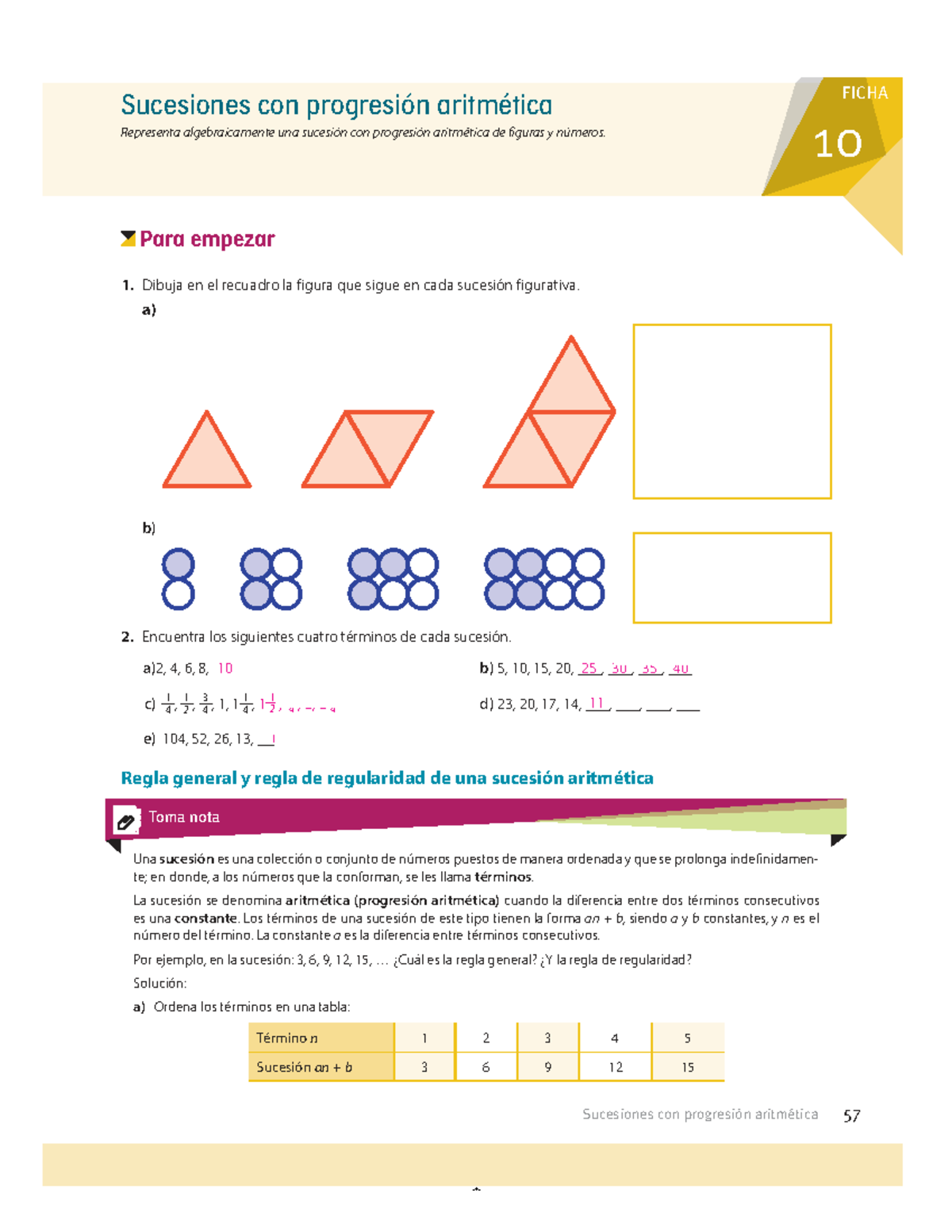Sucesiones con Progresión Aritmética - CE MATEMATICAS 1 - Studocu
