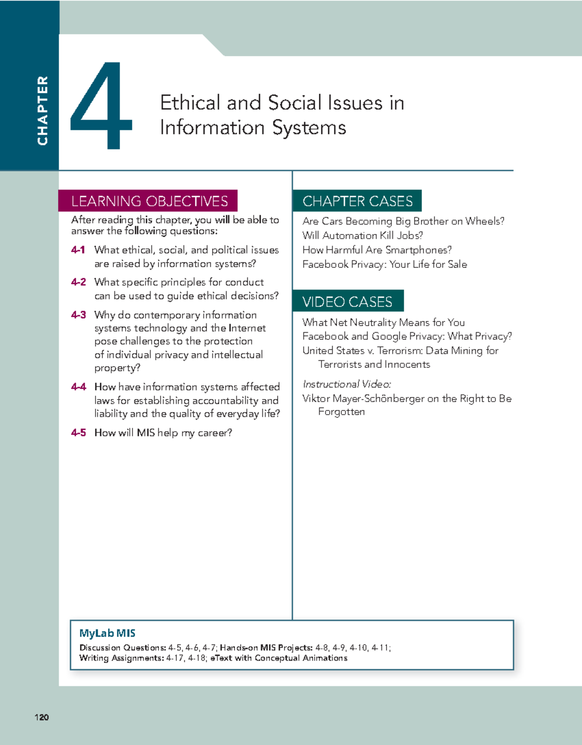 MIS 120 Chapter 4 Notes: Ethical and Social Issues in Information ...