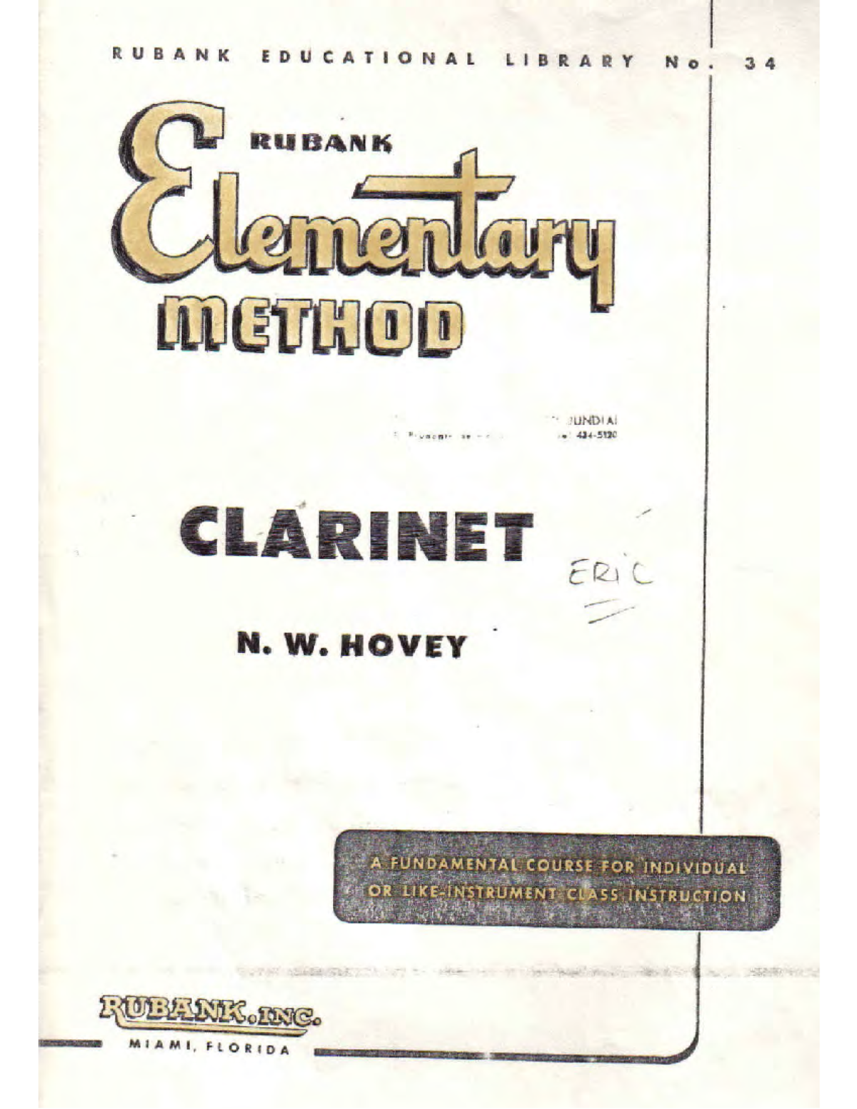 RUBANK CLARINET METHOD: ELEMENTARY LESSONS & PRACTICE - Studocu