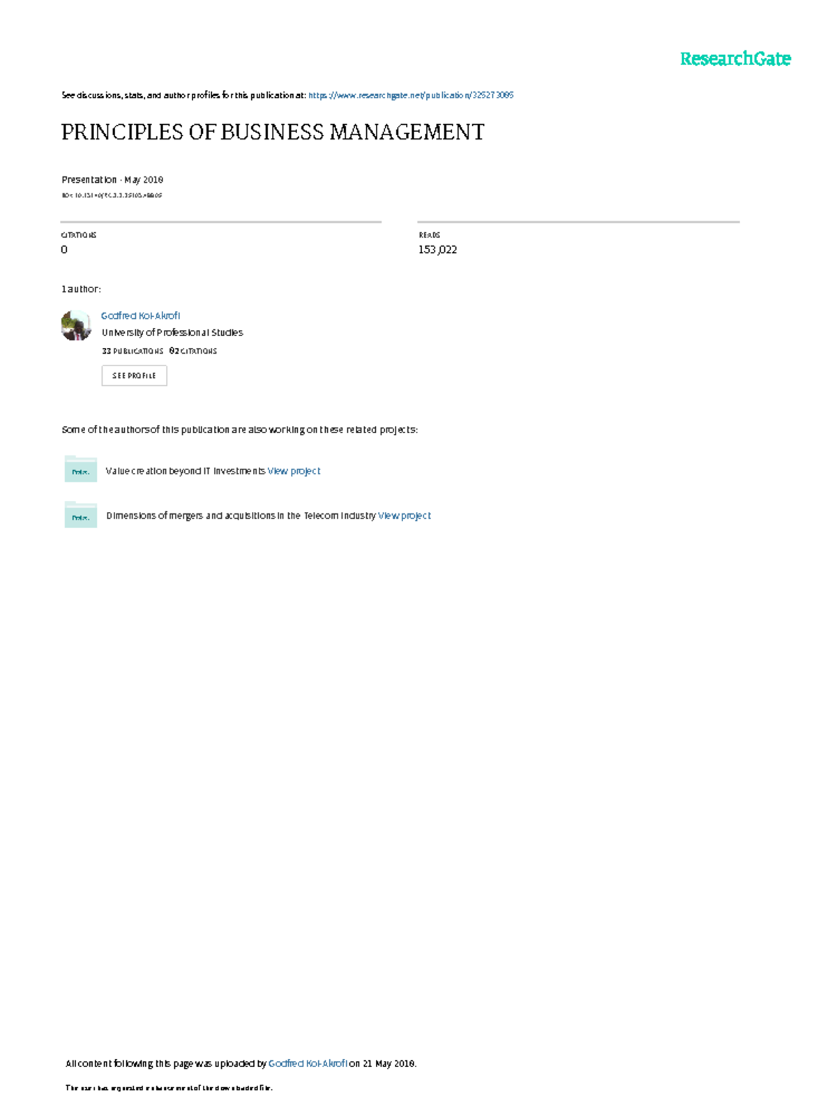 Principles of Business Management Study Notes (PQM 101) - Document Preview