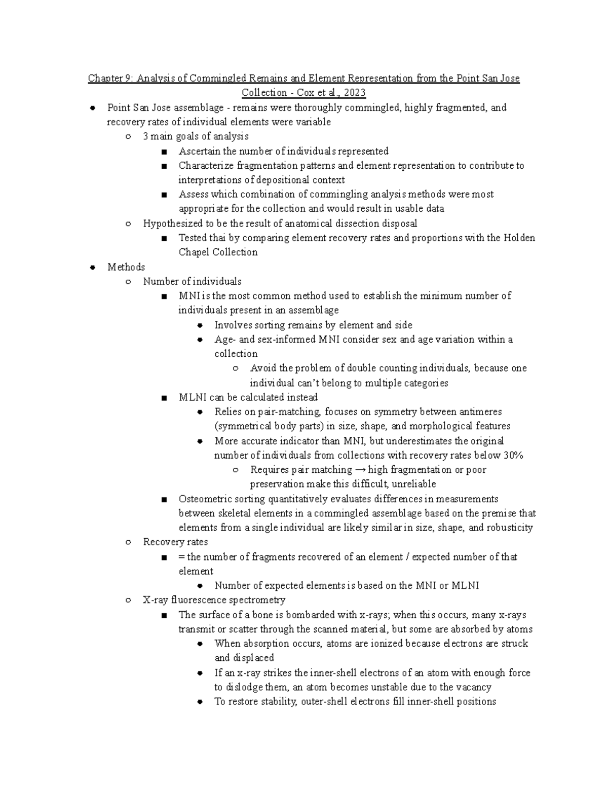 Chapter 9: Commingling Analysis Methods for Point San Jose Collection ...
