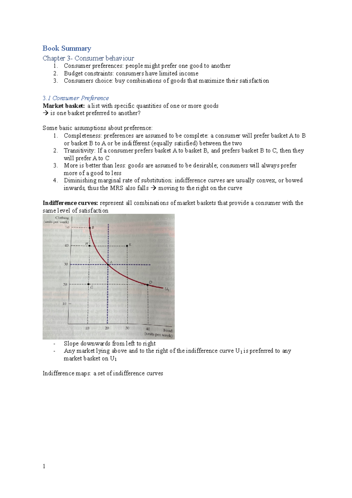 Samenvatting Microeconomics: Chapter 3 & 4 Consumer Behavior and Demand ...