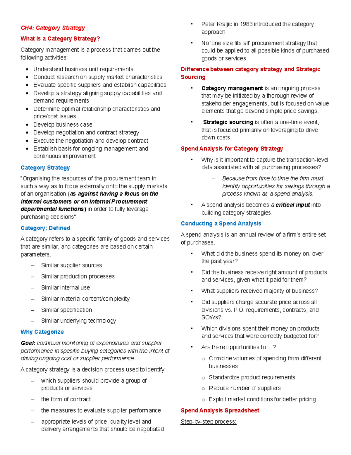 CH4: Category Strategy Overview and Key Insights - Studocu