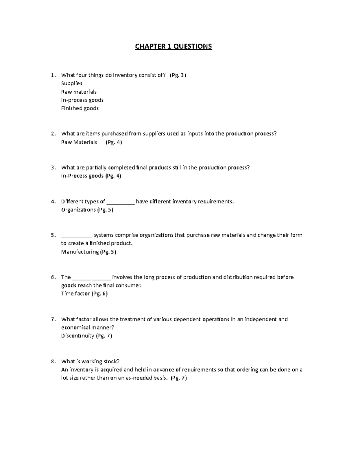 SCMA 1001 Chapter 1 Questions - CHAPTER 1 QUESTIONS What four things do ...