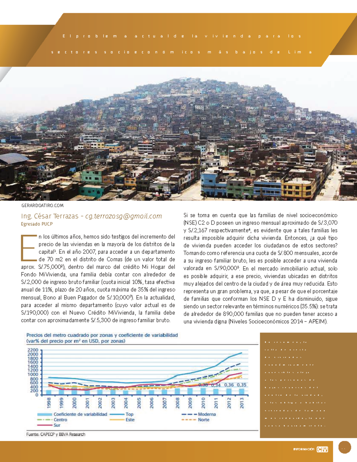 Revista Civilízate 2015: Problemas de Vivienda en Lima para NSE D y E ...
