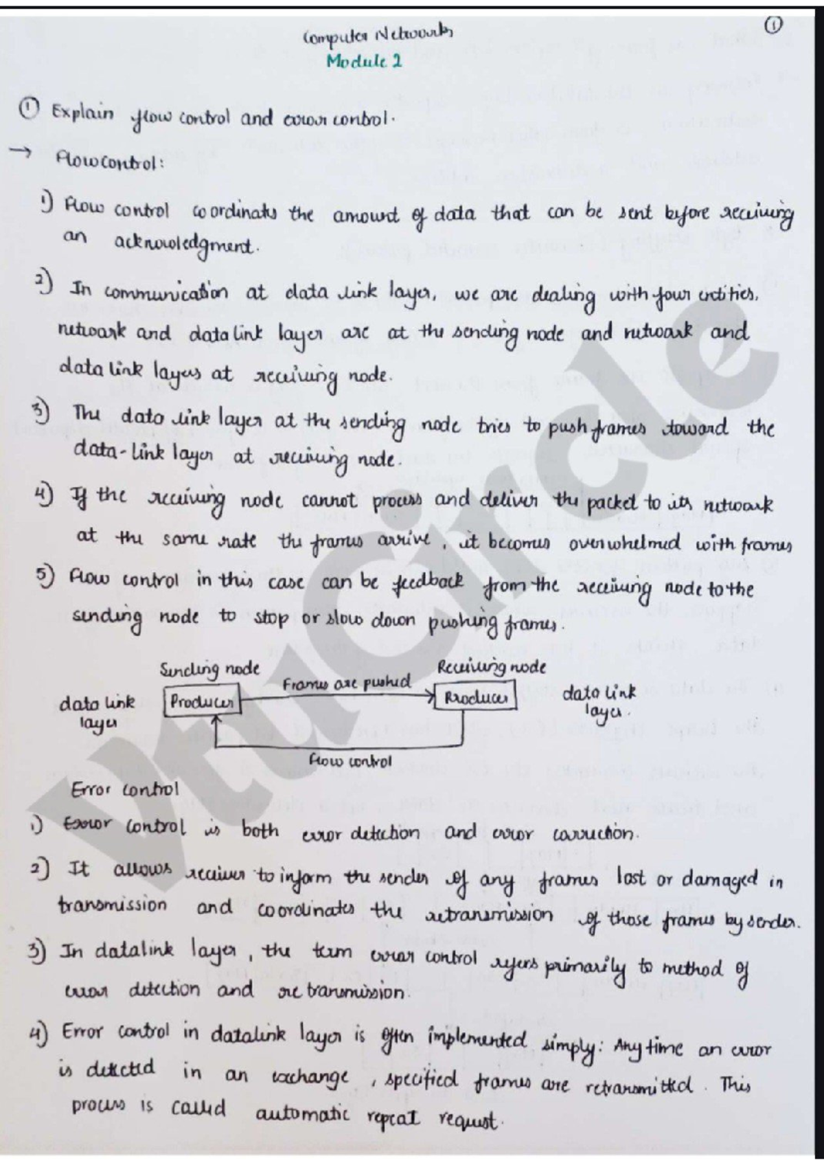 Computer Networks I (BCS502) Module 2: Flow & Error Control Notes - Studocu