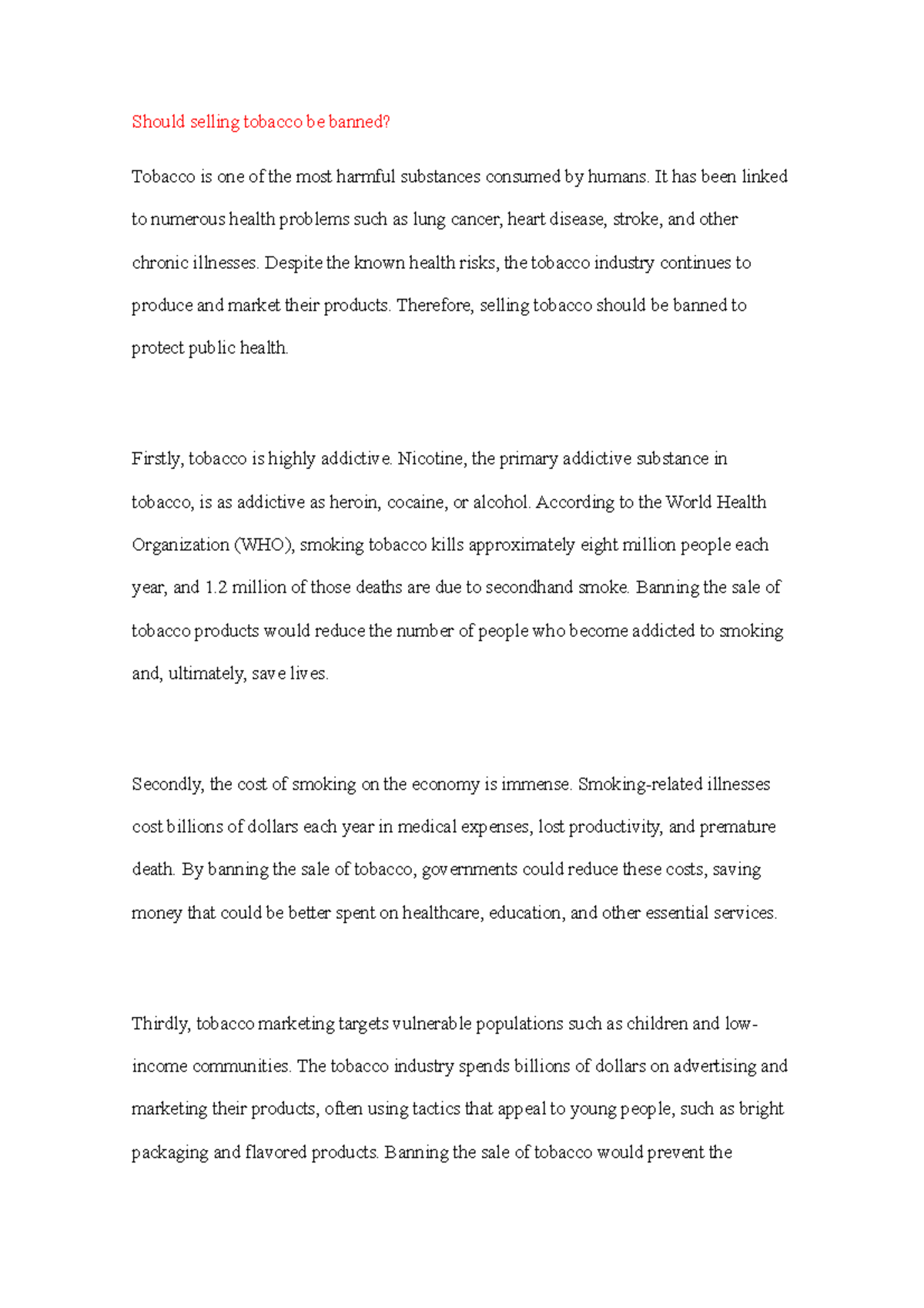 tobacco advertising ban usa USA: Tobacco Regulation & Legislation