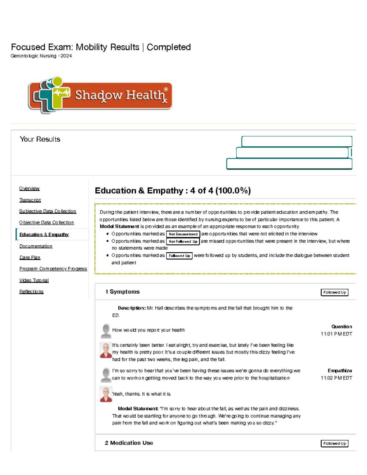 Focused Exam on Mobility: Patient Education & Empathy with Mr. Hall (GN ...