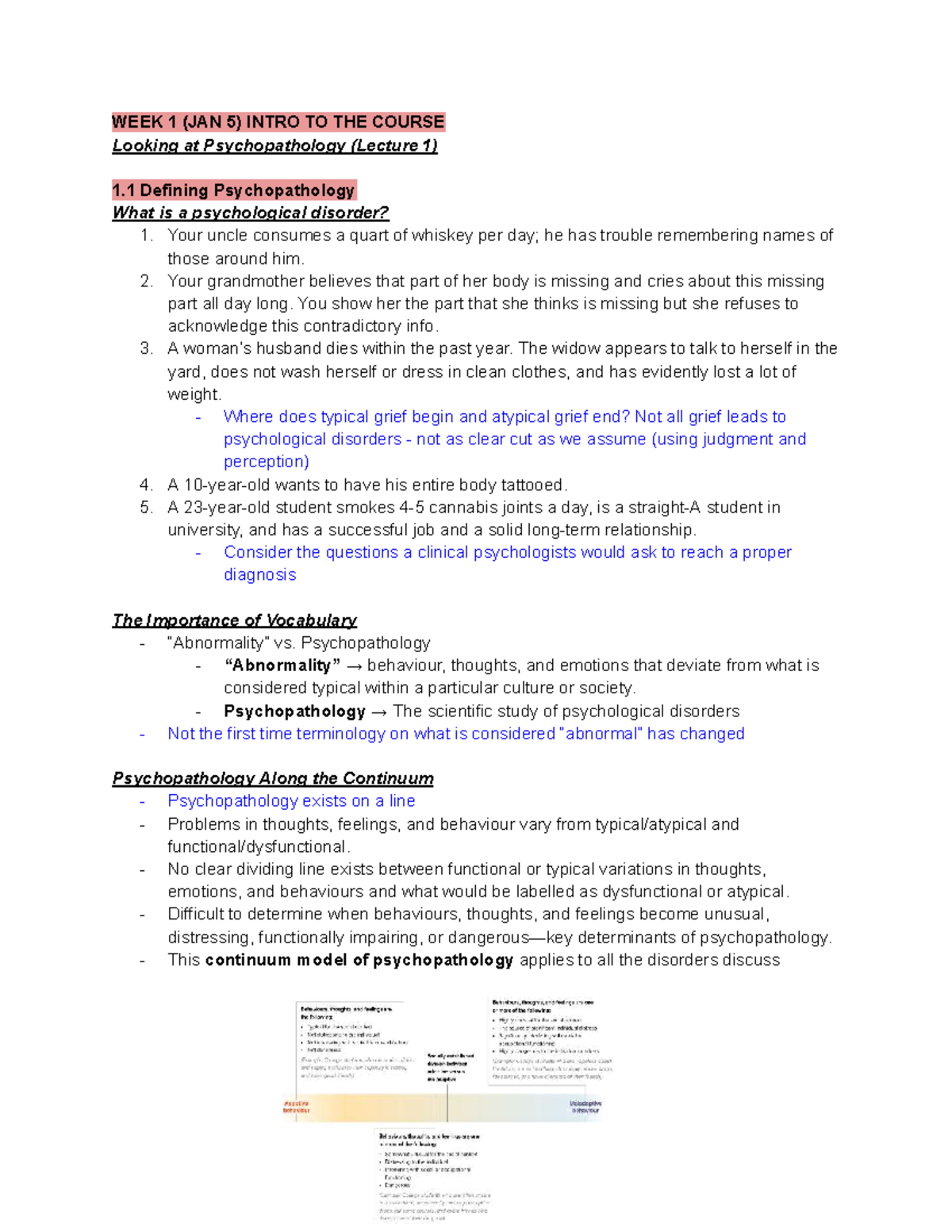 Psych 2AP3-2: Lecture 1 Notes on Psychopathology Introduction - Studocu