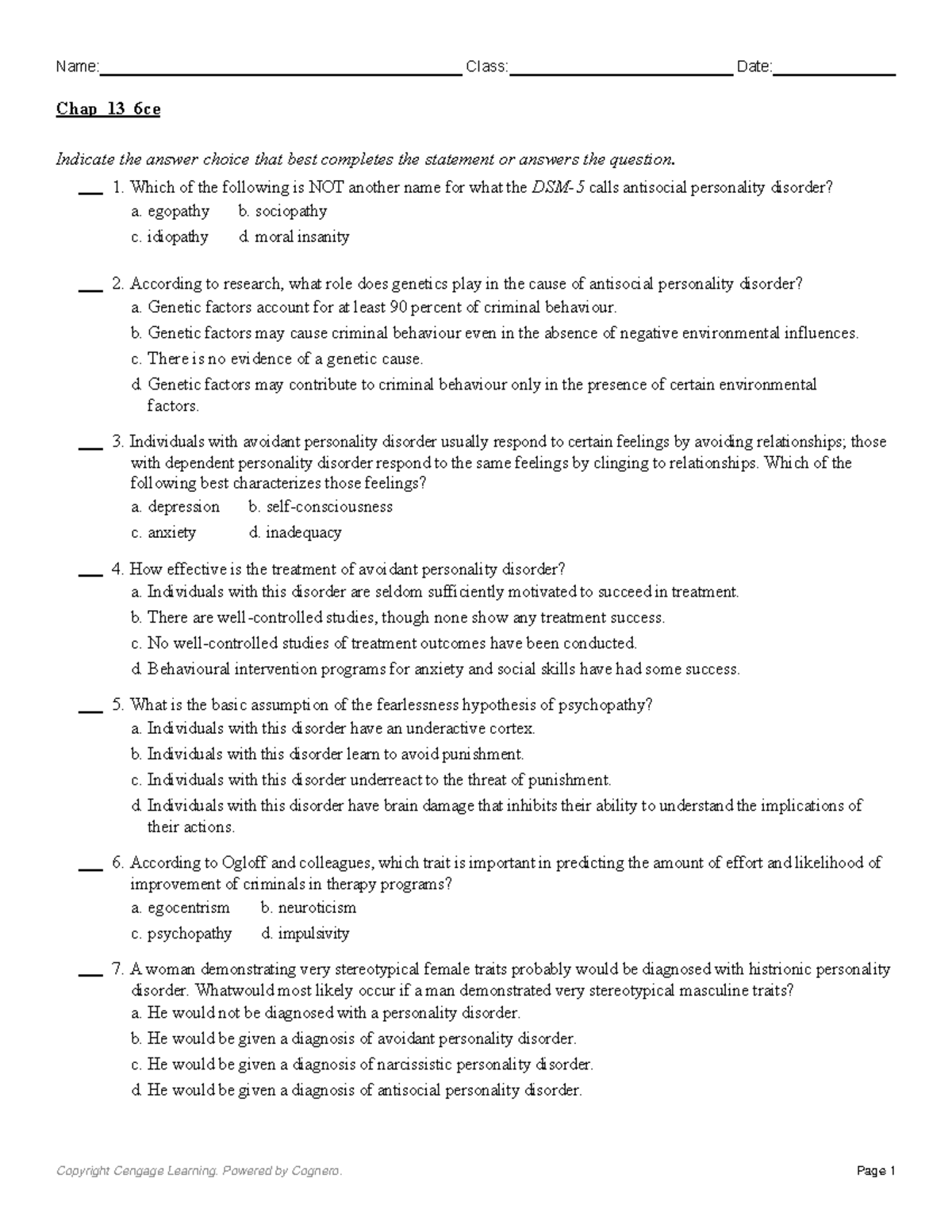 Chapter 13 - Class notes - - Studocu