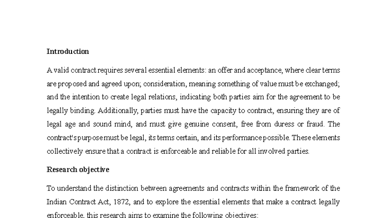 LOC-MS - Essential Elements of a Valid Contract under Indian Law - Studocu