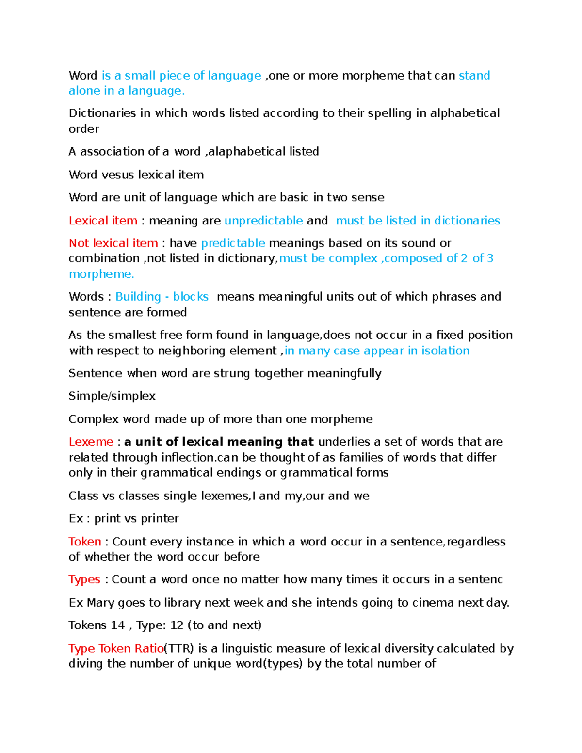Morphology Study Notes: Understanding Words and Their Structures - Studocu