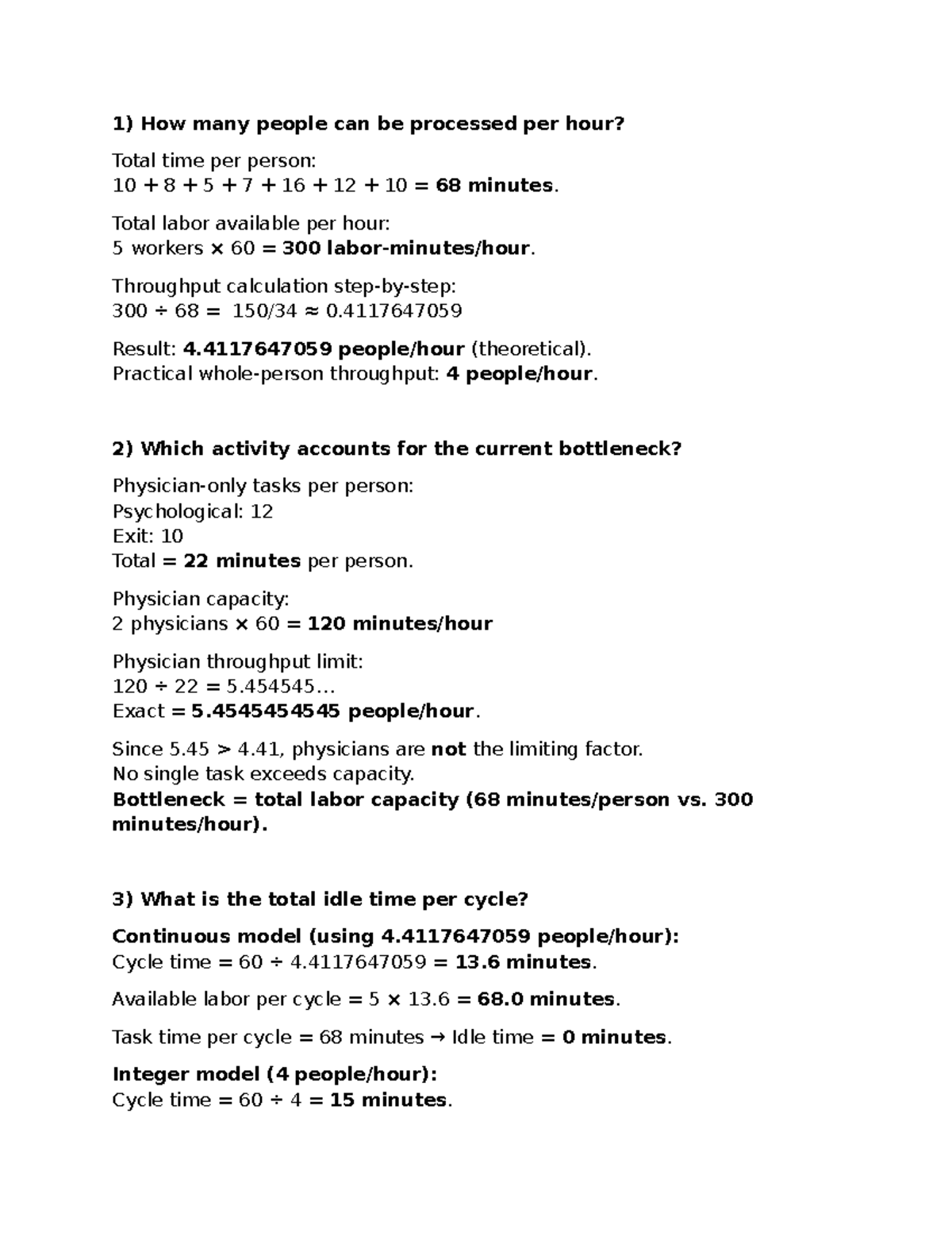 Q8-HW3: Throughput & Bottleneck Analysis Practice Material - Studocu
