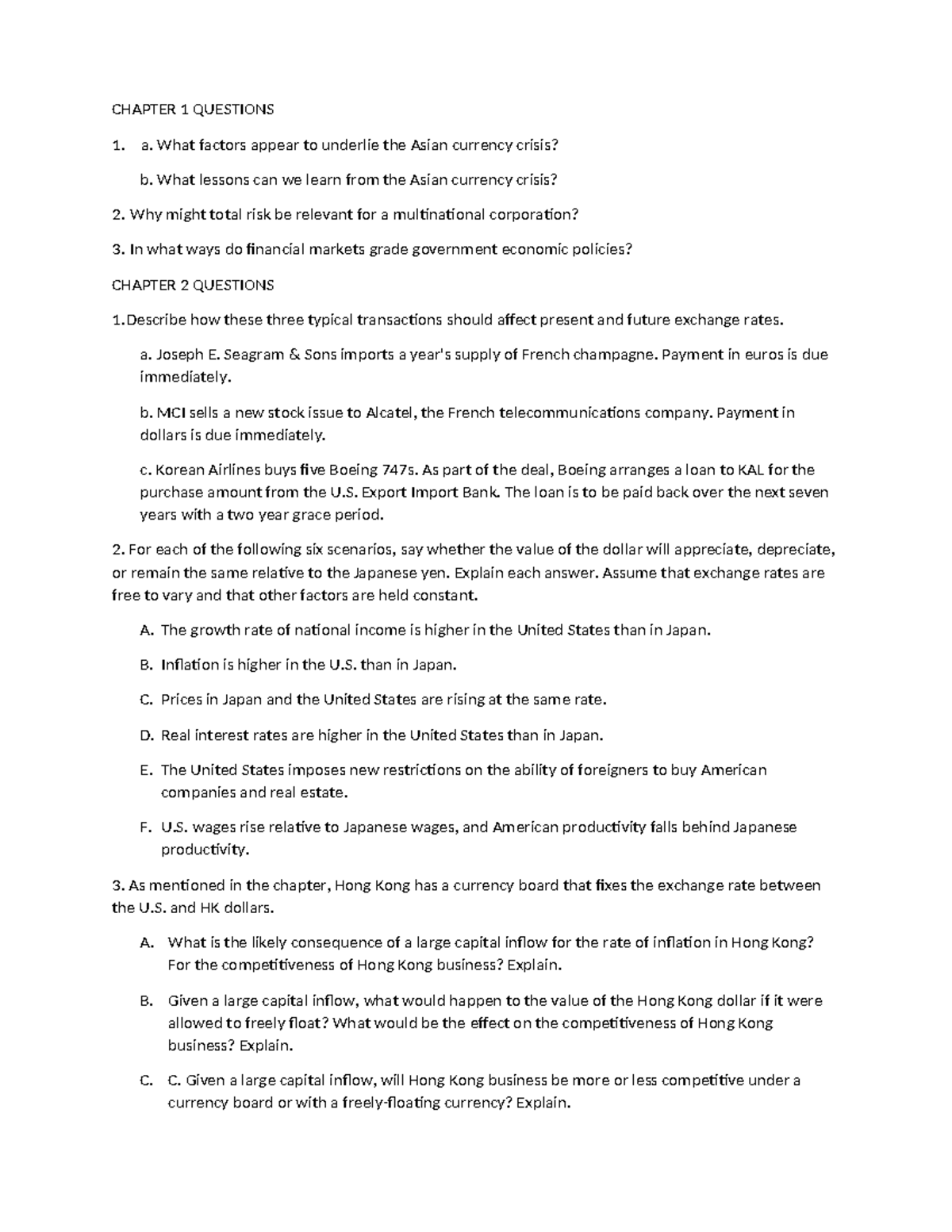 Homework Set #1: Questions & Problems from Chapters 1-3 - Studocu