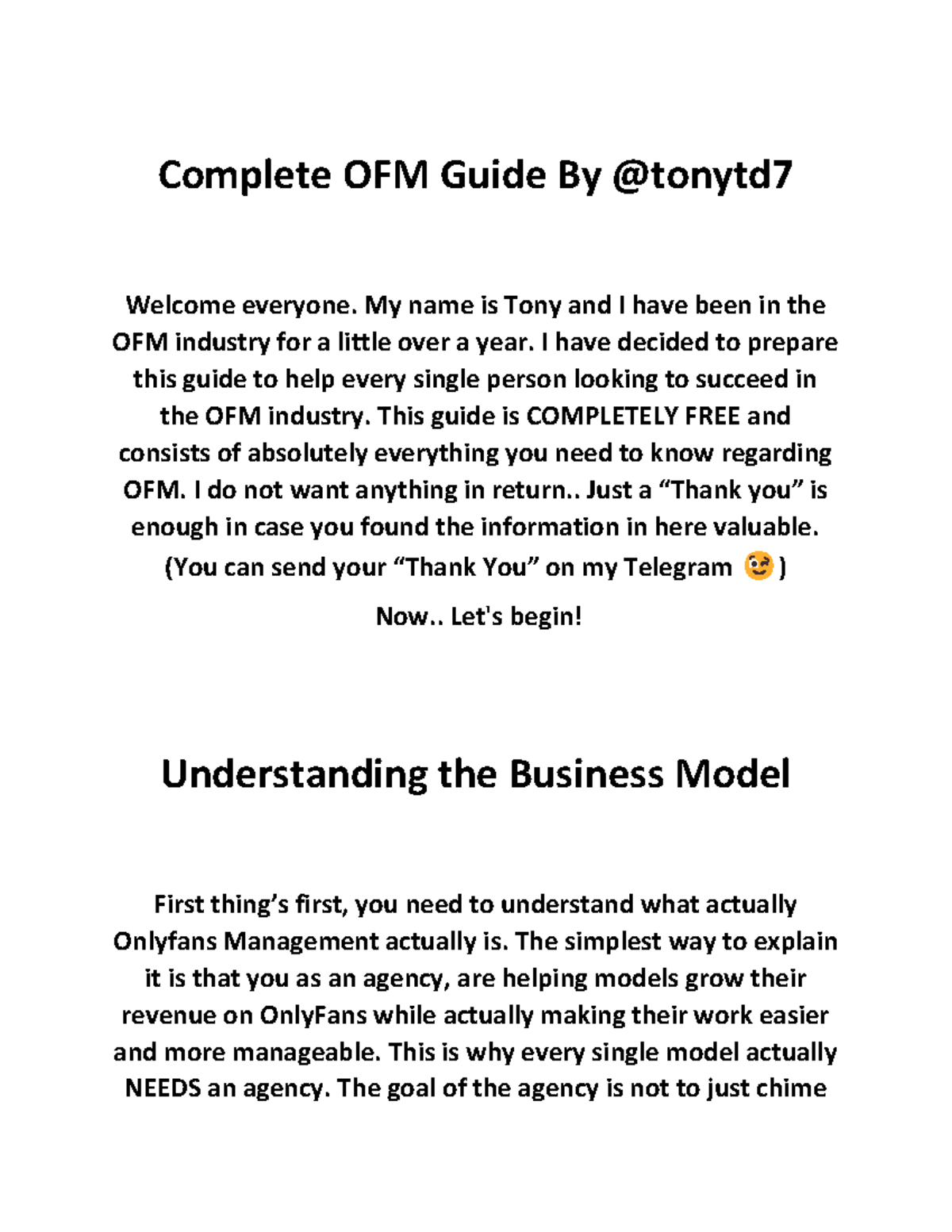 Complete OFM Success Guide: Tips for New Agencies & Models - Studocu