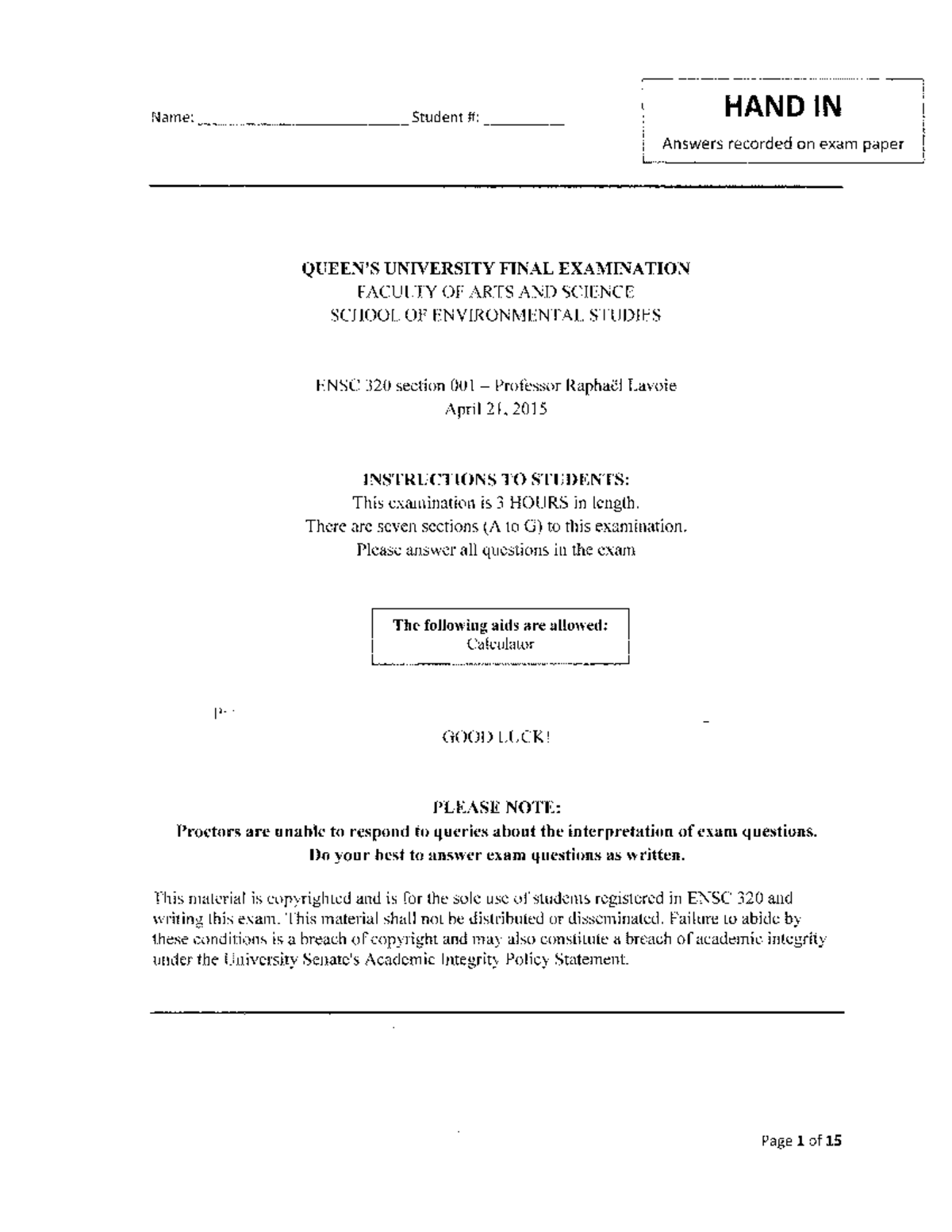 ENSC 320 Final Exam Review: Key Concepts and Questions - Studocu