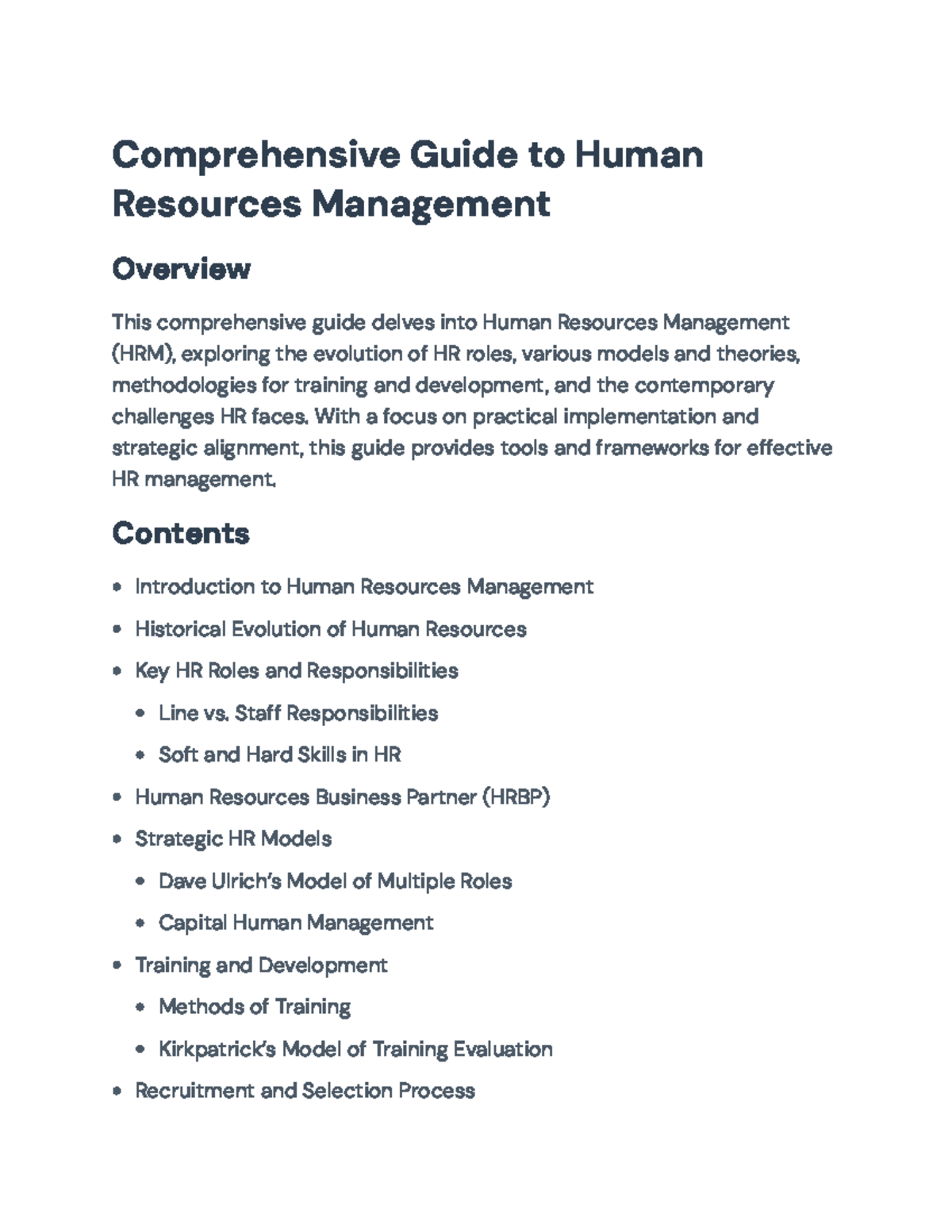 Comprehensive Guide to HR Management: Roles, Strategies, and Practices ...