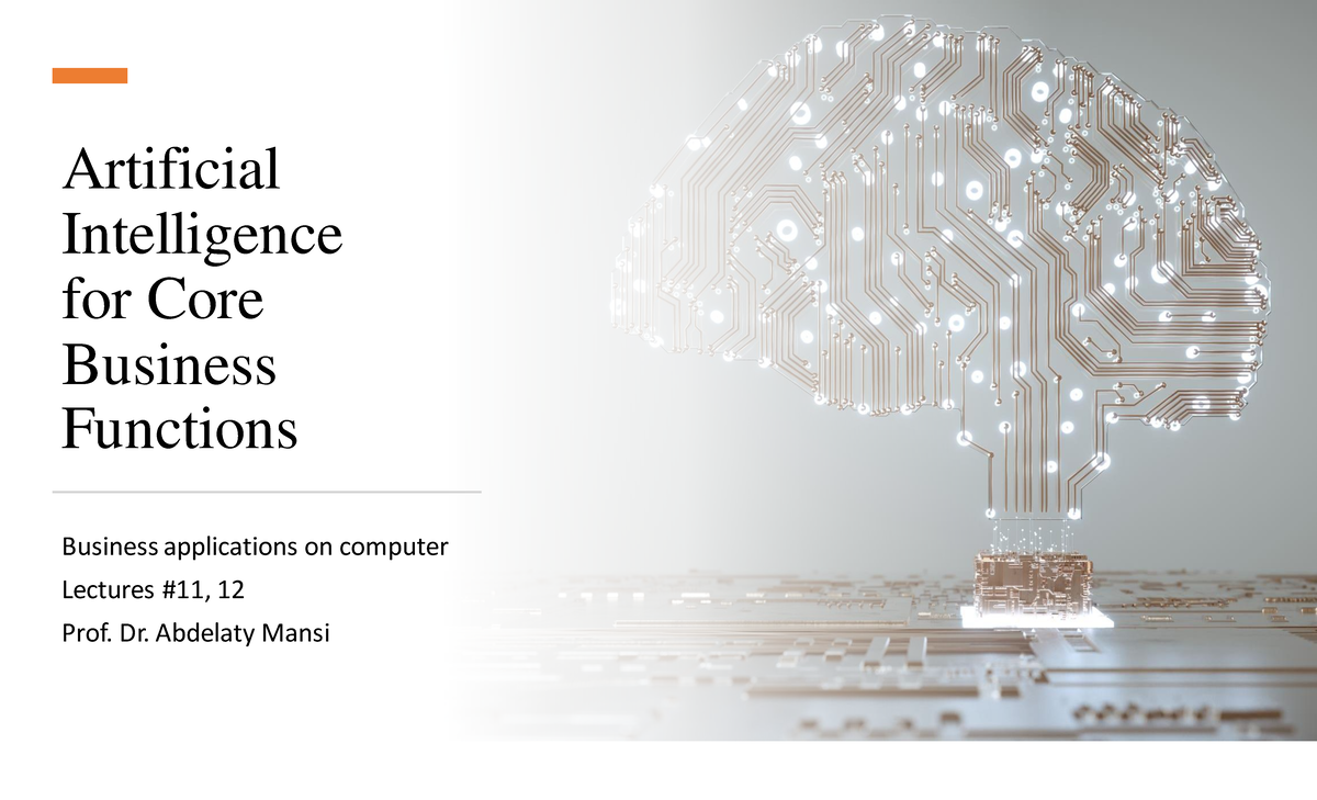 Artificial Intelligence (AI) Applications in Core Business Functions ...
