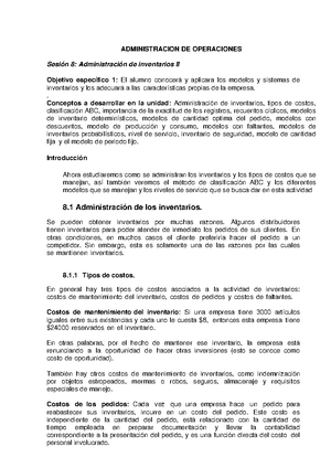 Inventarios U1: Conceptos Básicos y Gestión en Logística y Transporte ...
