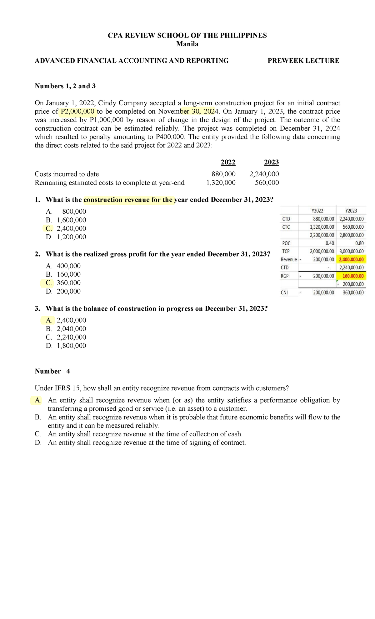 CPAR AFAR HANDOUTS: Advanced Financial Accounting & Reporting Preweek ...