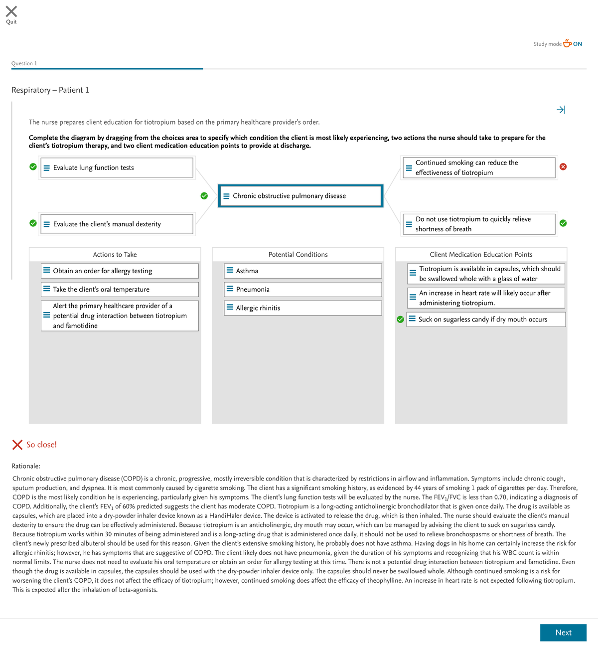 NGN Case Study: Management of COPD with Tiotropium in Patient 1 - Studocu