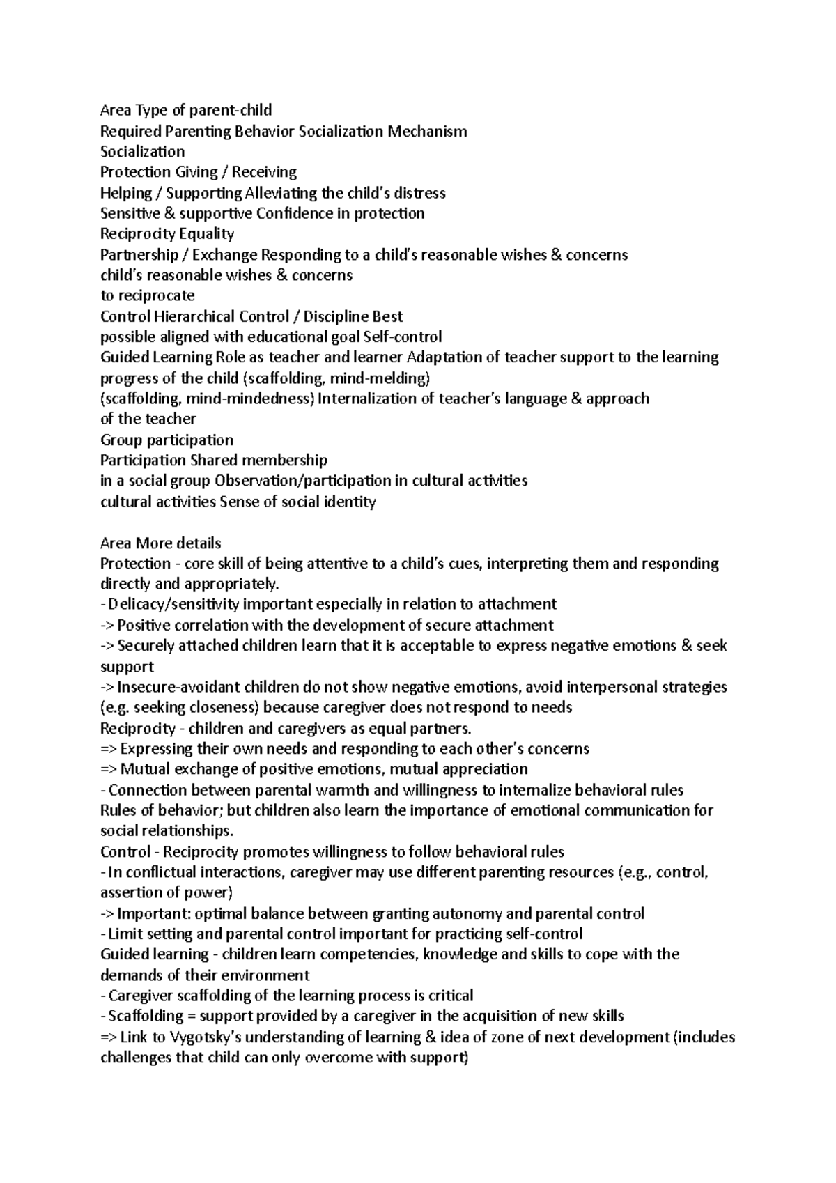 Parenting Skills & Socialization Mechanisms in Child Development - Studocu