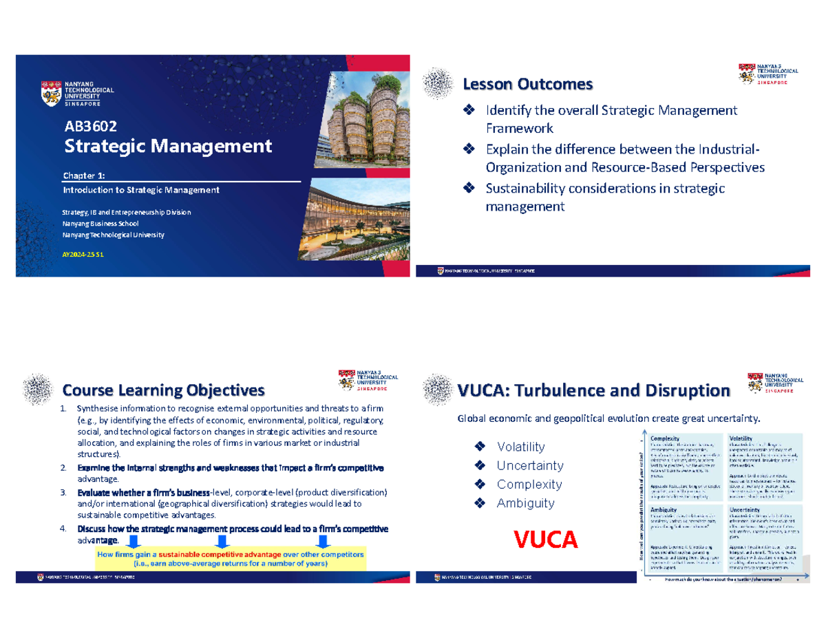 Strategic Management Lecture Notes | SM101 | AY2024-25 S - Studocu