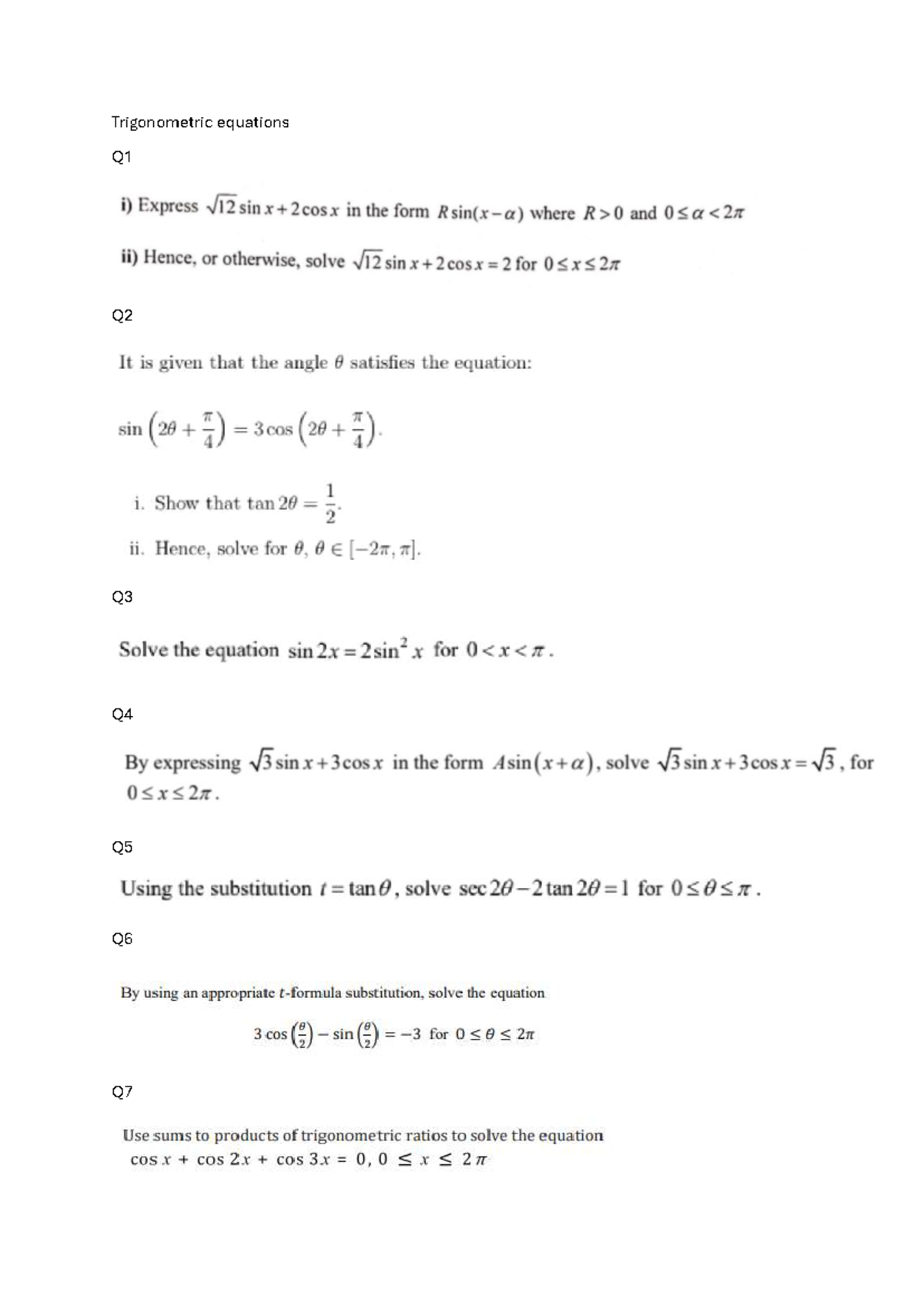 Trigonometry 2025: Solving Trigonometric Equations and Identities - Studocu