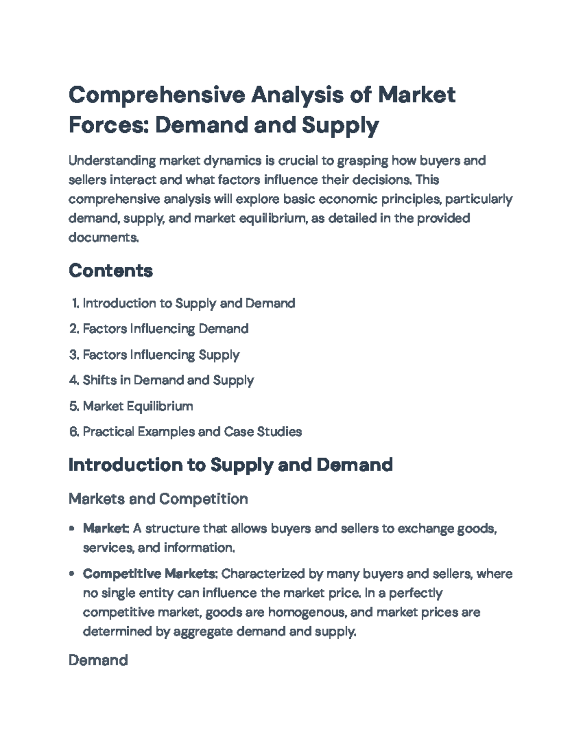Understanding Market Forces: Demand, Supply, and Equilibrium Analysis ...
