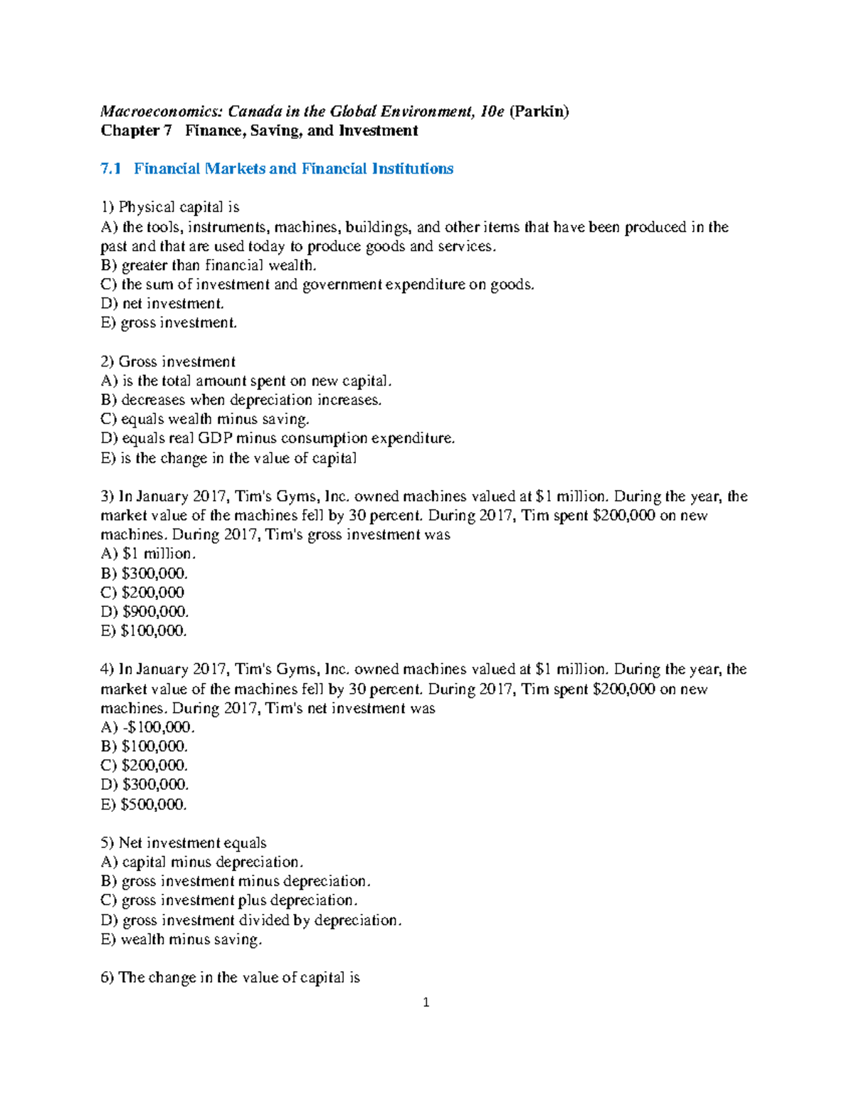 Chapter+7-Sample+Questions - Macroeconomics: Canada in the Global ...