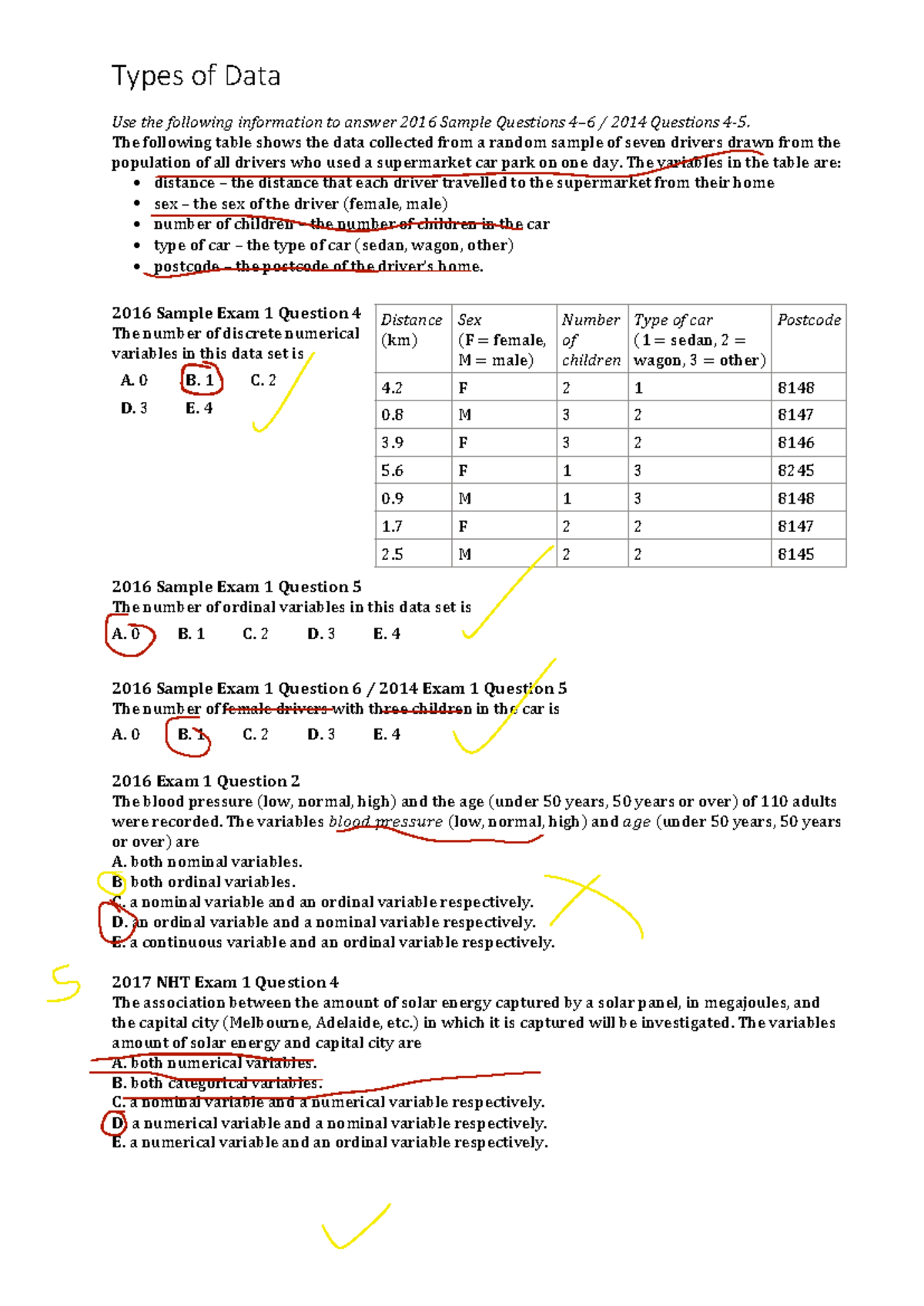 Types of Data Analysis: 2016-2023 Exam Questions - Studocu