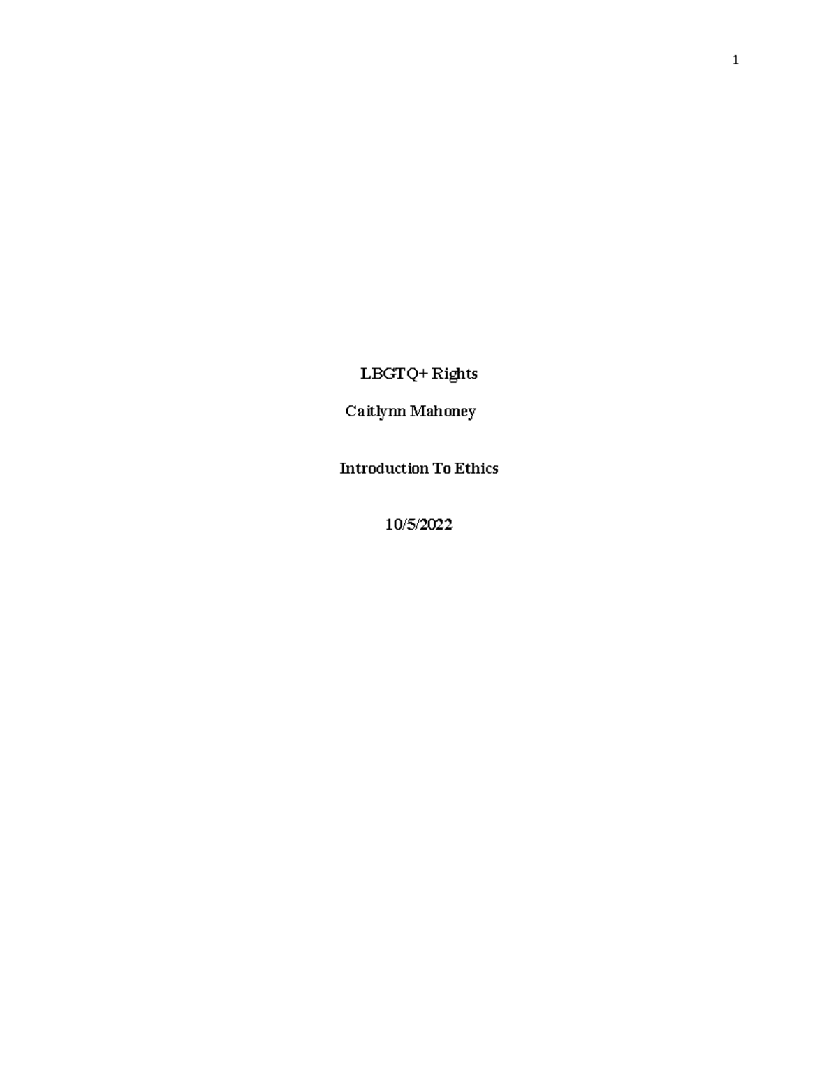 LBGTQ+ Rights and Ethical Issues: An Analytical Essay - Studocu