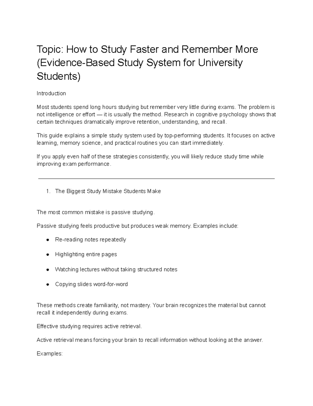 How to Study Faster: Evidence-Based Techniques for University Success ...