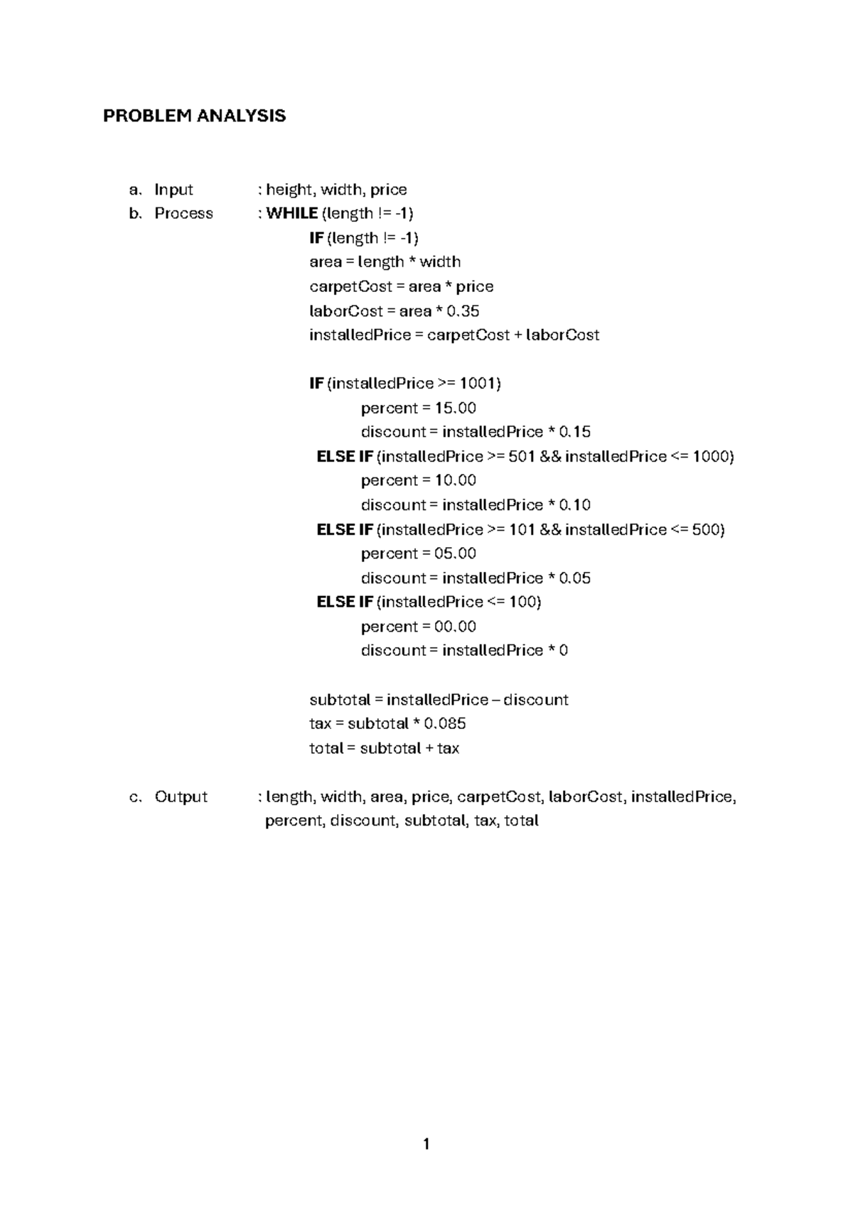 CSC402 Assessment 1: Problem Analysis and Flowchart Guide - Studocu
