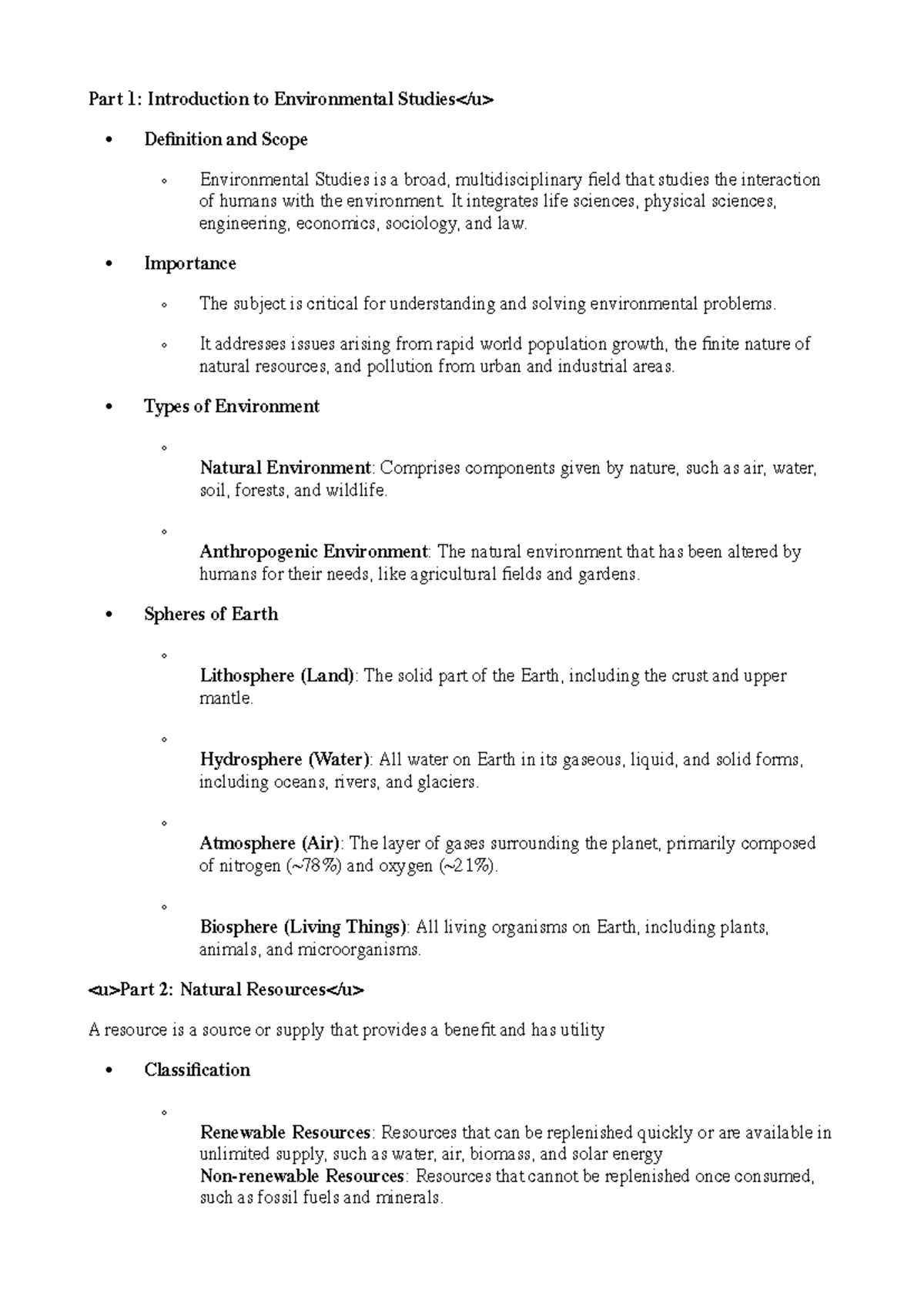 P CHE 101: Intro to Environmental Studies - Key Concepts & Resources ...