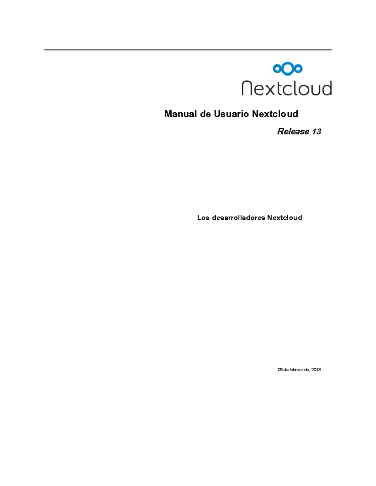 Nextcloud User Manual v13 - Complete Guide in Spanish - Studocu
