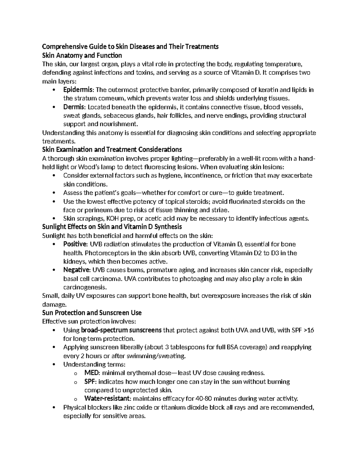 Comprehensive Guide to Skin Disorders and Treatment Options (MED 101 ...