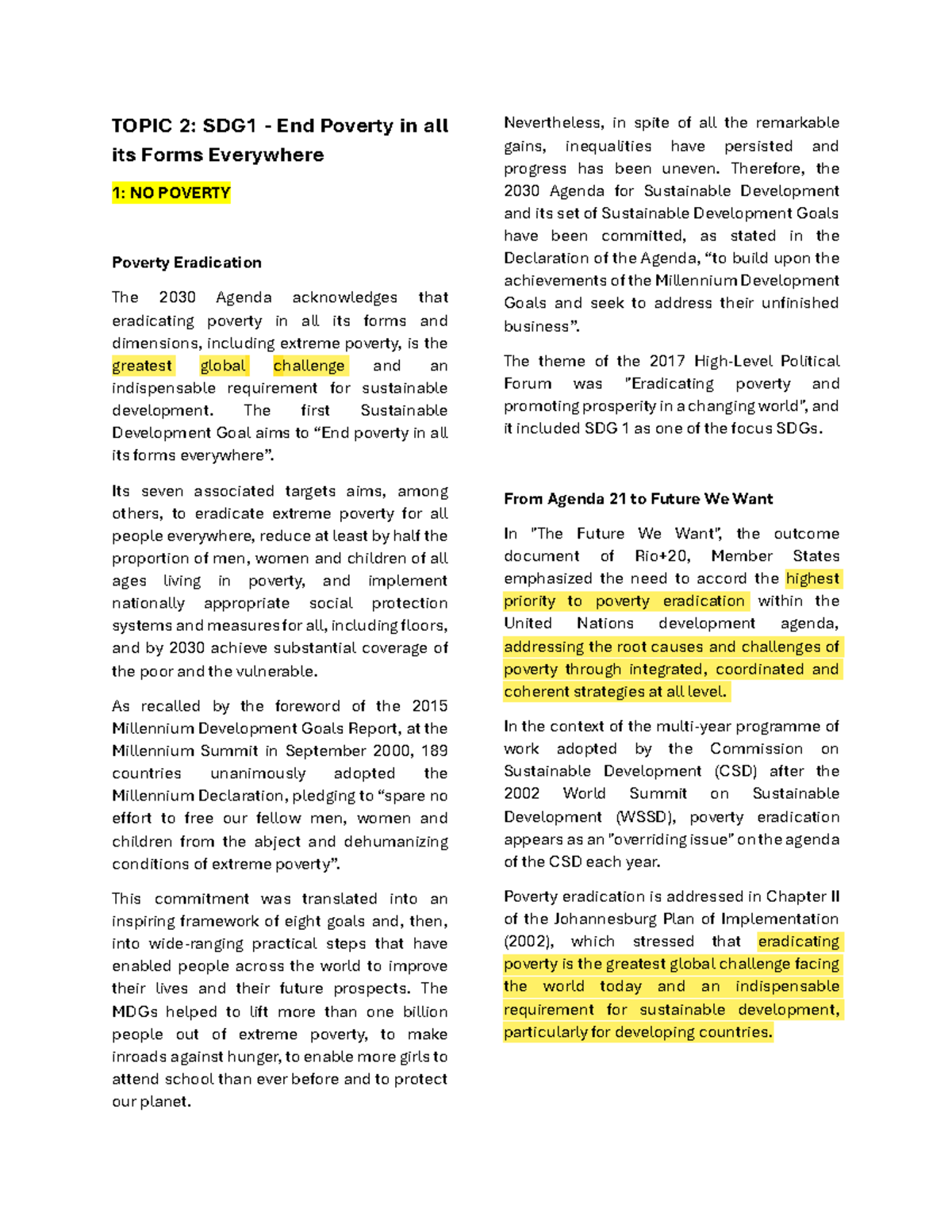 (Study Material) Topic 2. SDG1 - End Poverty in all its Forms ...