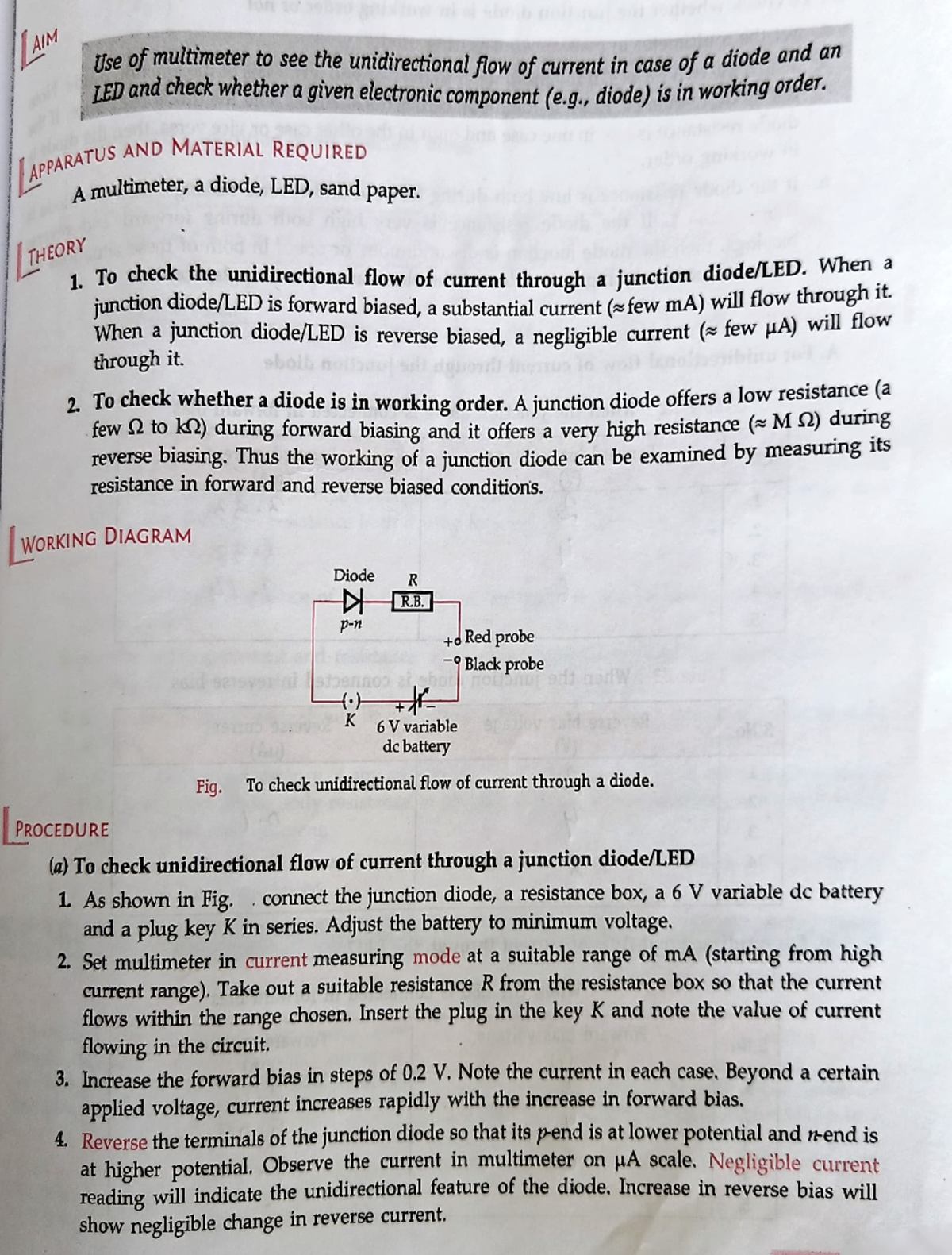 AIM: Use of Multimeter to Test Diode & LED Current Flow (Activity 5 ...