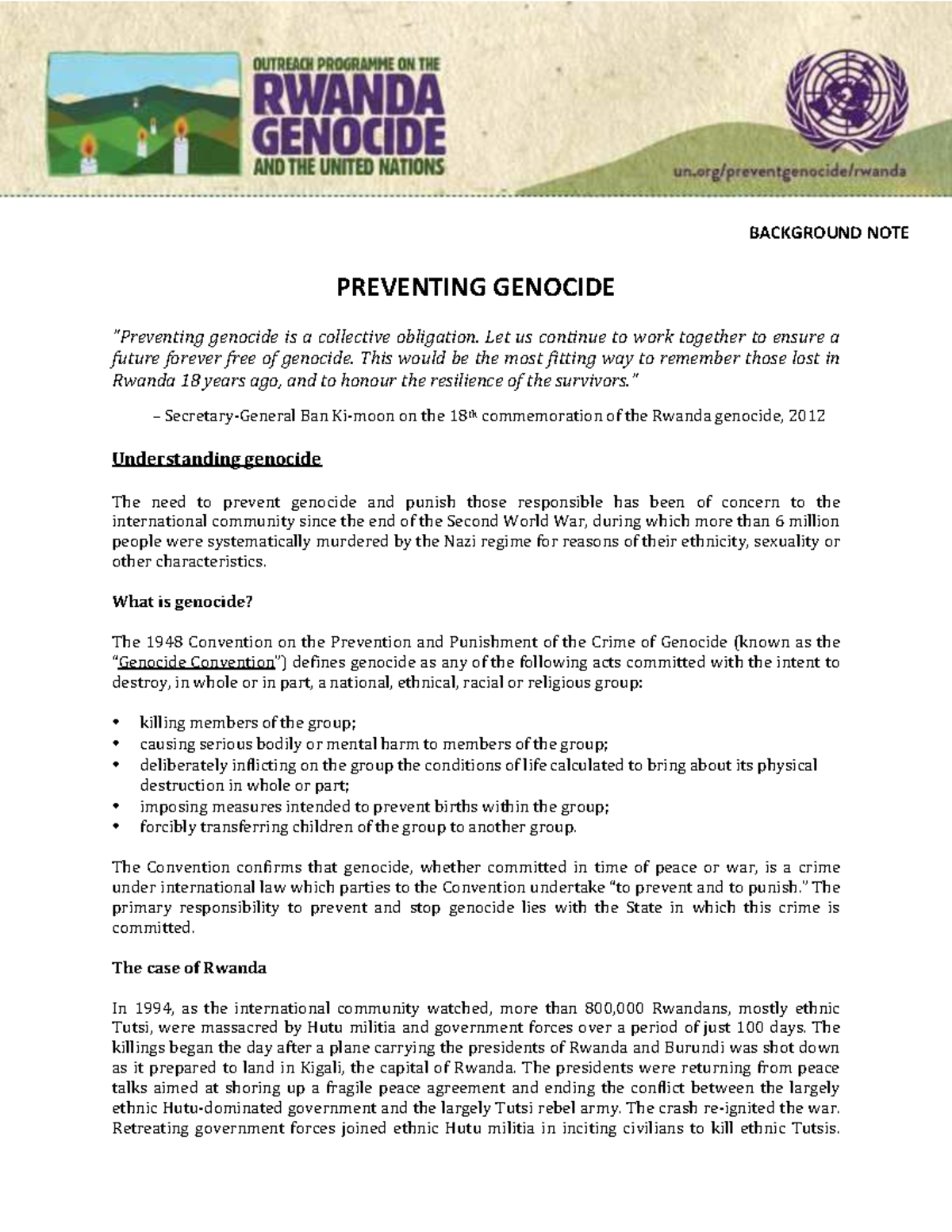 Preventing Genocide: A Study on Rwanda's Tragic History and Lessons ...