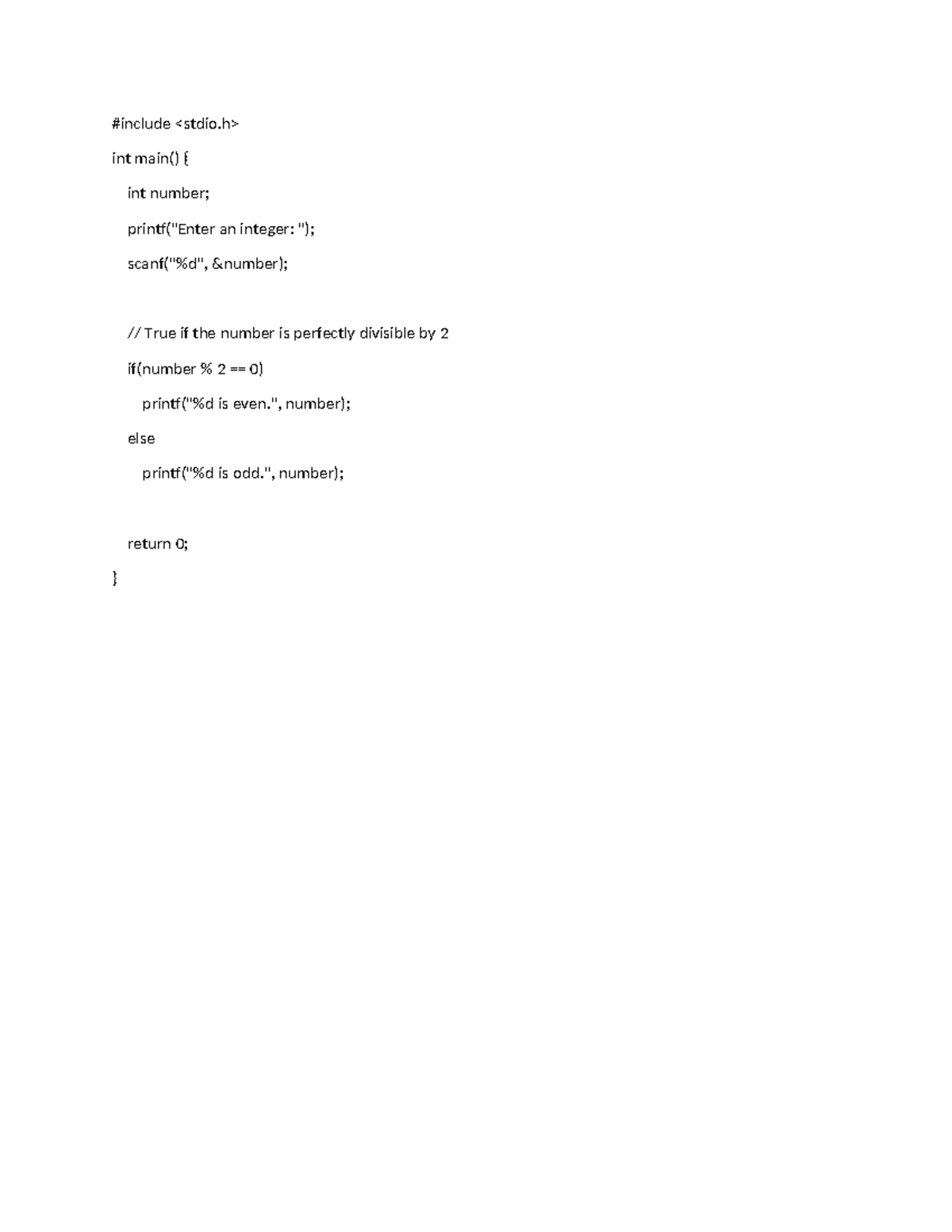Odd or even - CODES - Applied programming - #include int main() { int ...