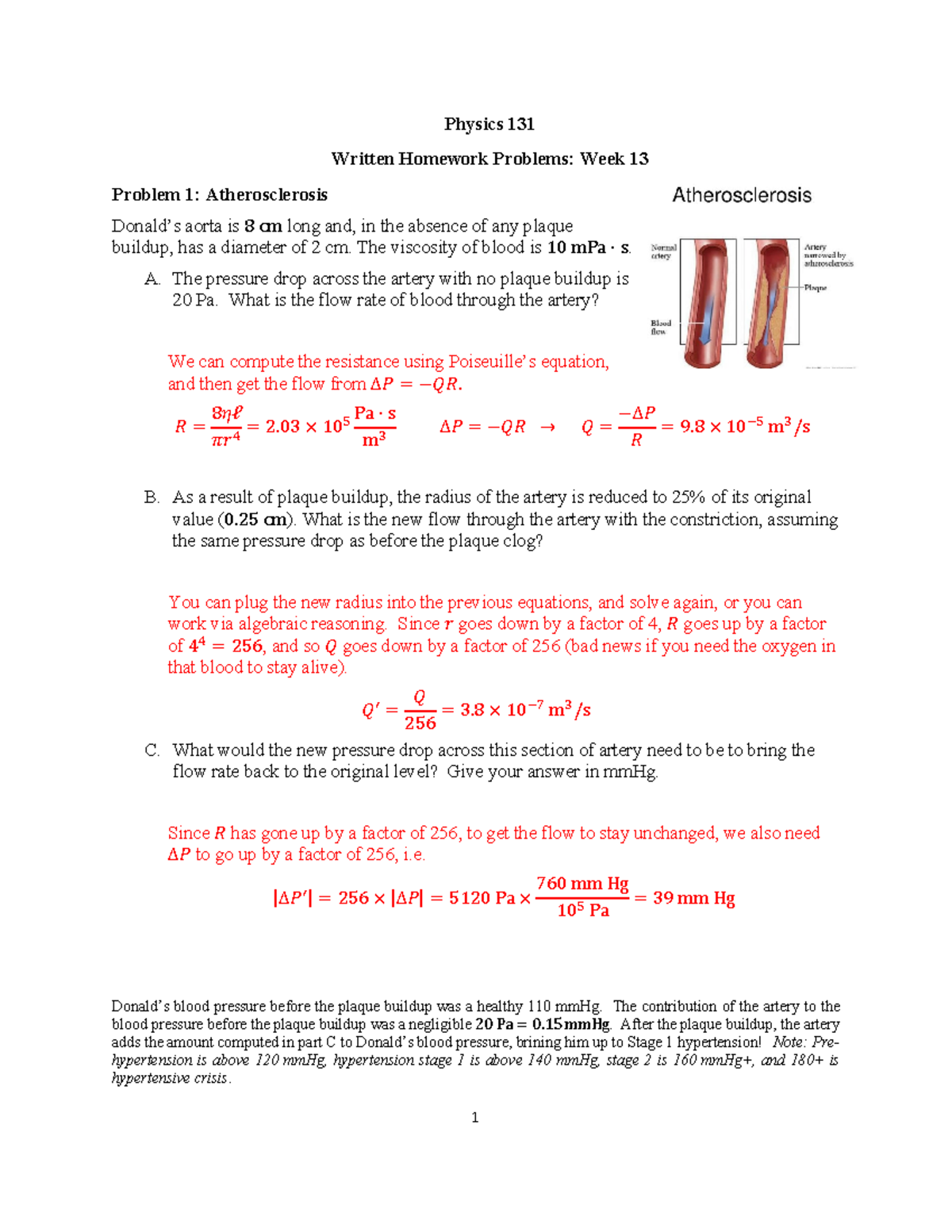 Week13 More Fluids Written Solution(1) - Physics 131 Written Homework ...