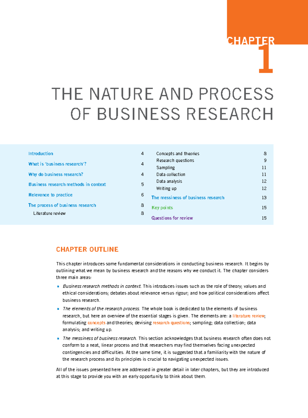 Business Research Methods: Chapter 1 Overview and Key Concepts - Studocu