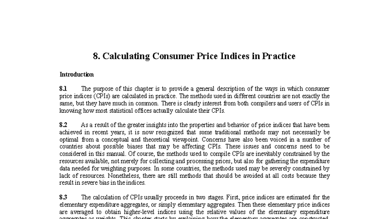 Chapter 8: Calculating CPIs in Practice - Methods and Insights - Studocu