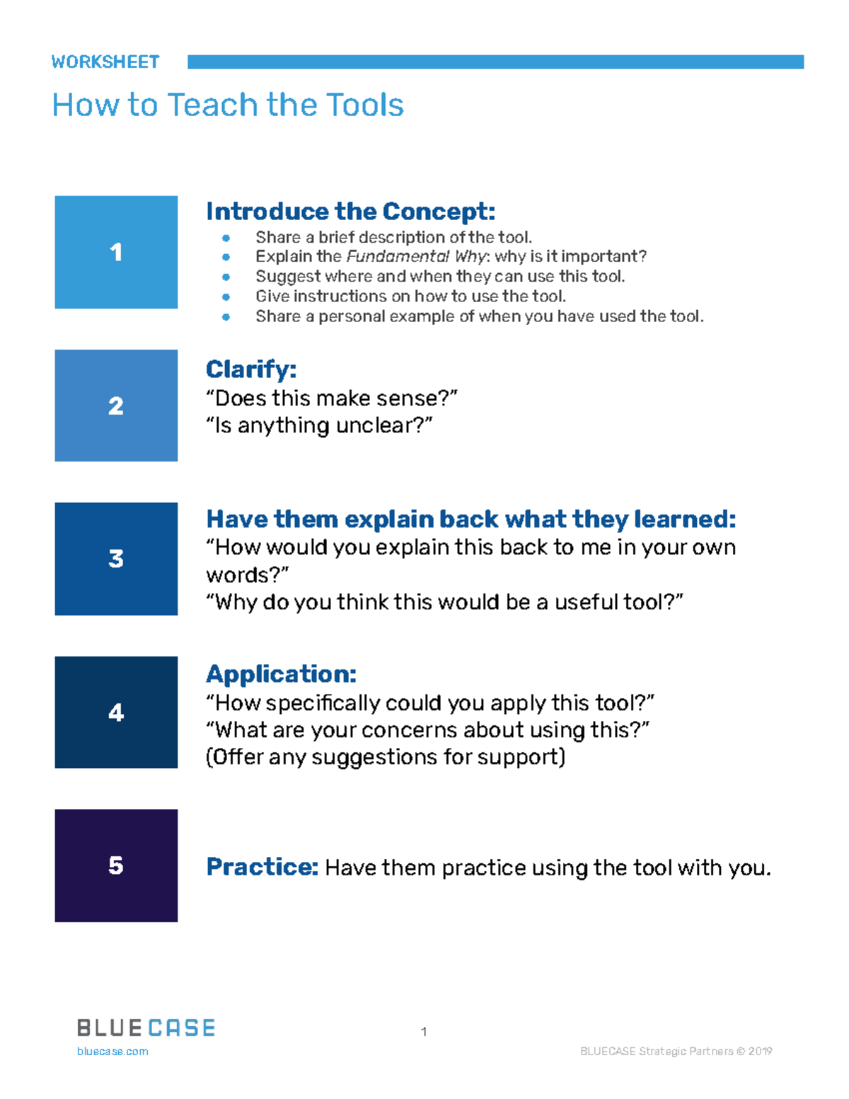 WORKSHEET: How to Teach the Tools - Strategies & Applications - Studocu