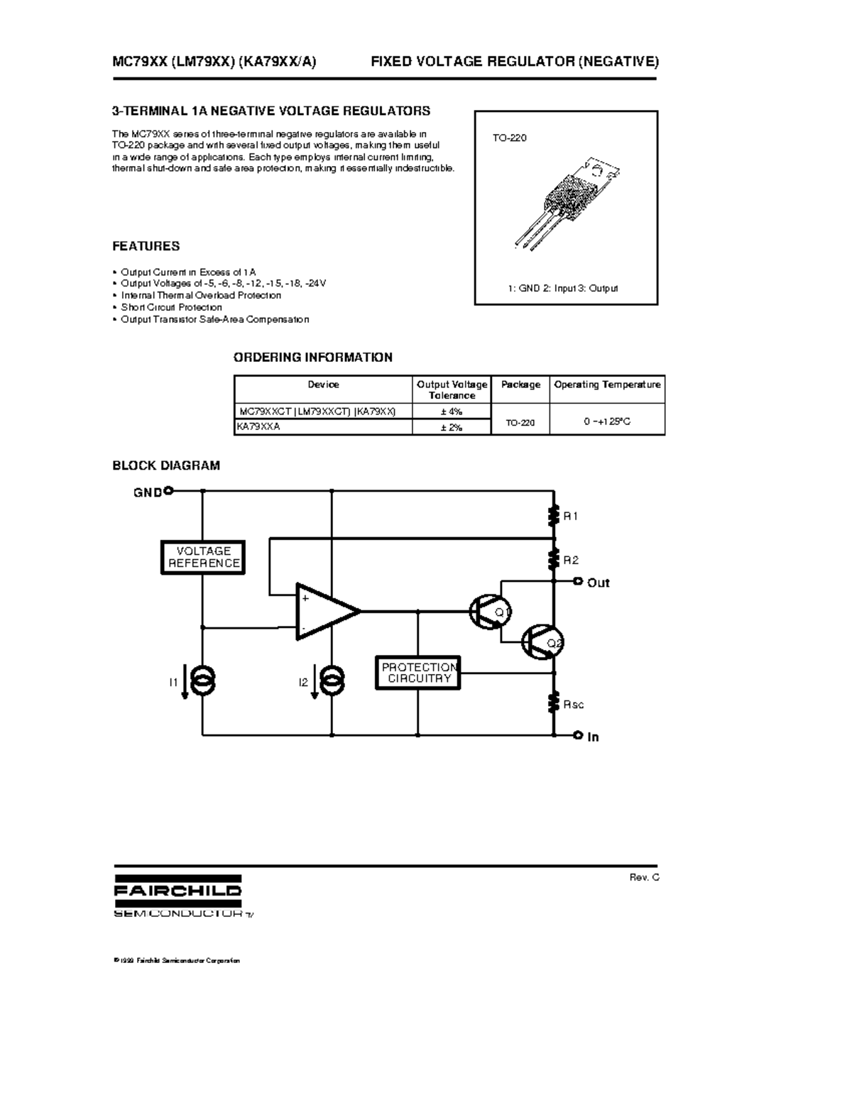 MC79XX (LM79XX) Negative Voltage Regulator Datasheet - Studocu