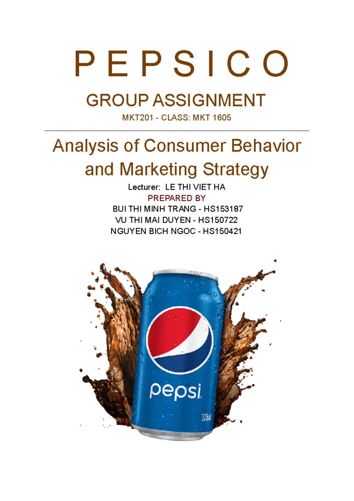 Pepsico MKT201 TEAM 4 - 